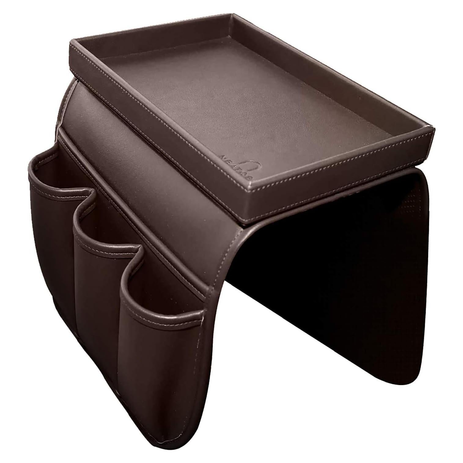 Organizador de Control Remoto U NEATOPA con Bandeja Snack Marrón