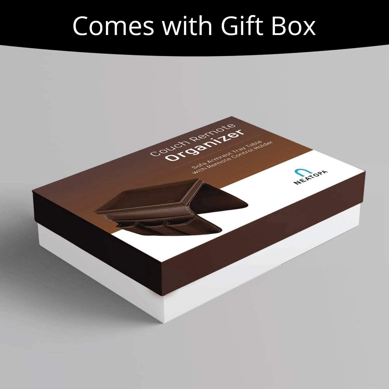 Organizador de Control Remoto U NEATOPA con Bandeja Snack Marrón