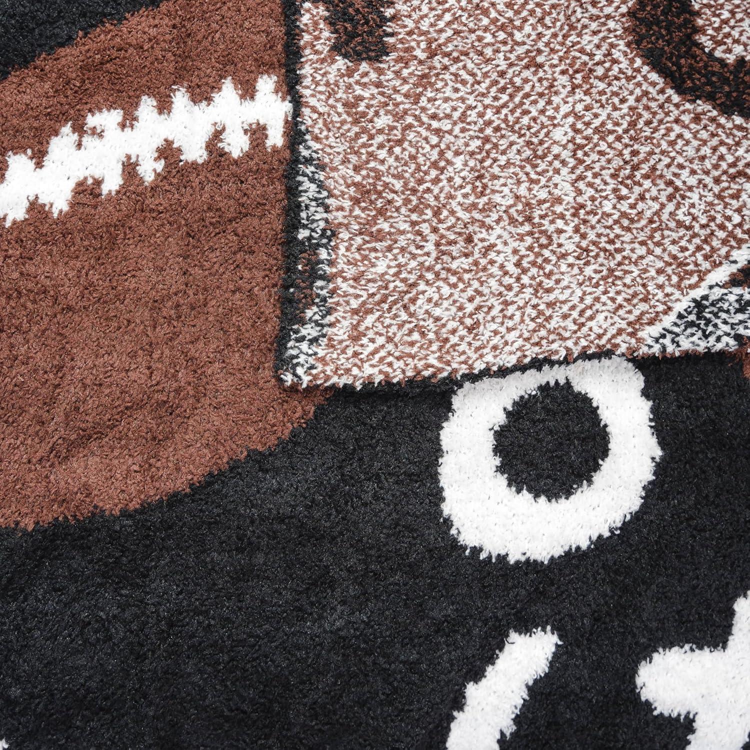 Manta de Fútbol Reversible XING7DAY 130x160 cm Negra Marrón