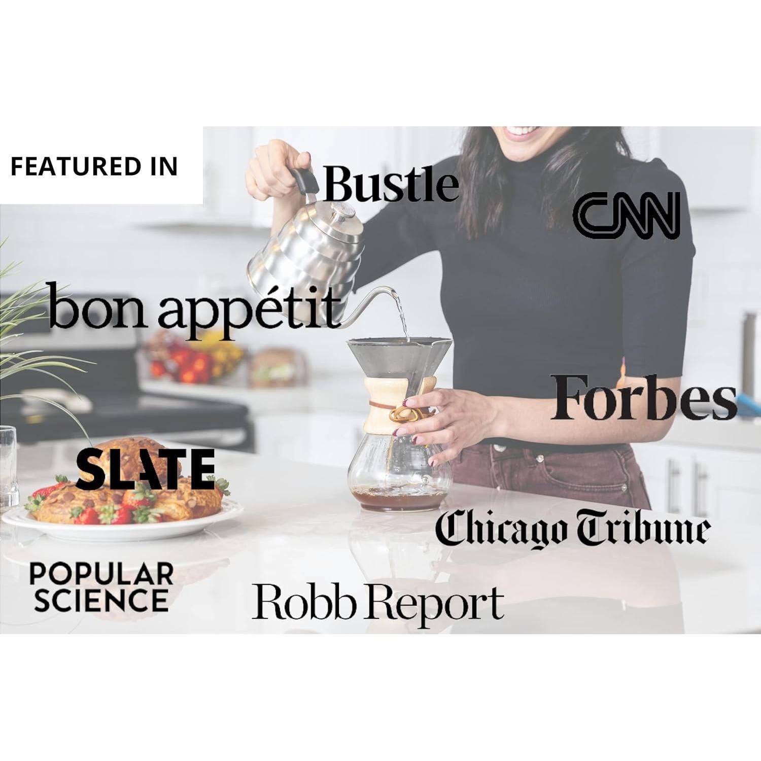 Filtro de Café Pour Over Barista Warrior - Acero Inoxidable Reutilizable - Compatible Chemex y Hario V60