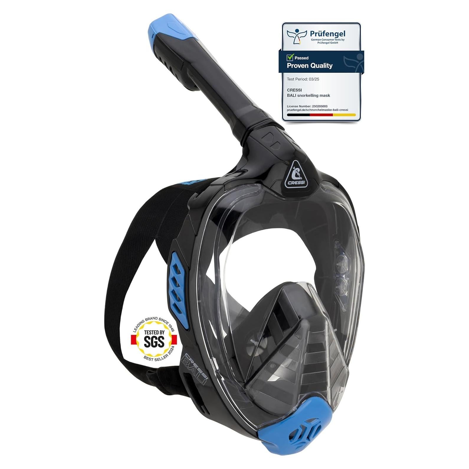 Máscara de Buceo Cressi Bali - Cara Completa, Antivaho, S/M