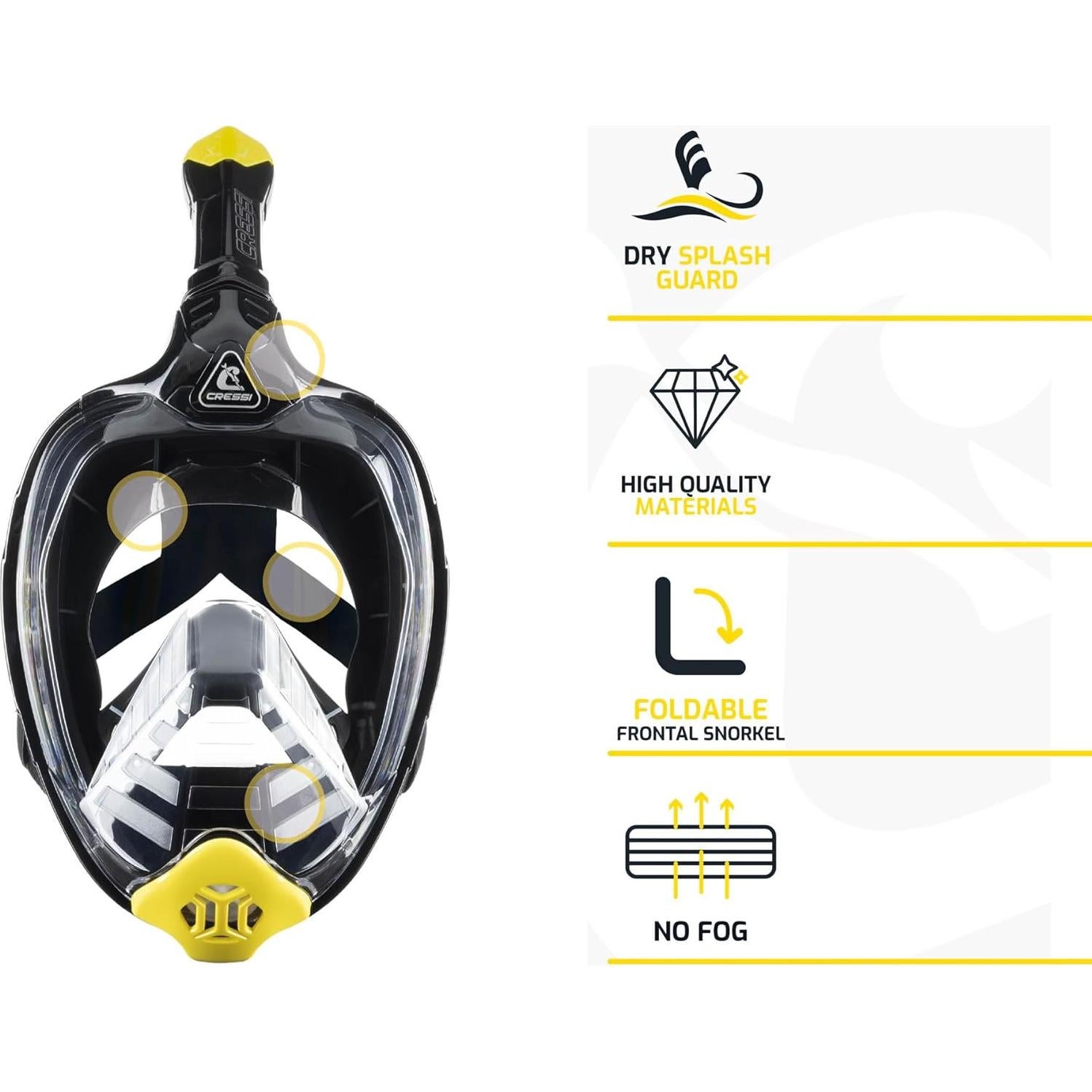 Máscara de Buceo Cressi Bali - Cara Completa, Antivaho, S/M