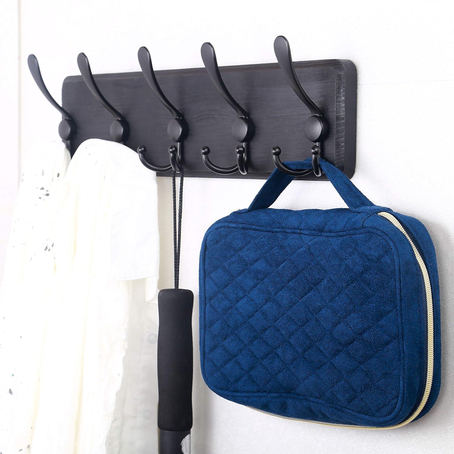 Perchero de Pared Rústico SKOLOO con 5 Ganchos Triples 40.64 cm