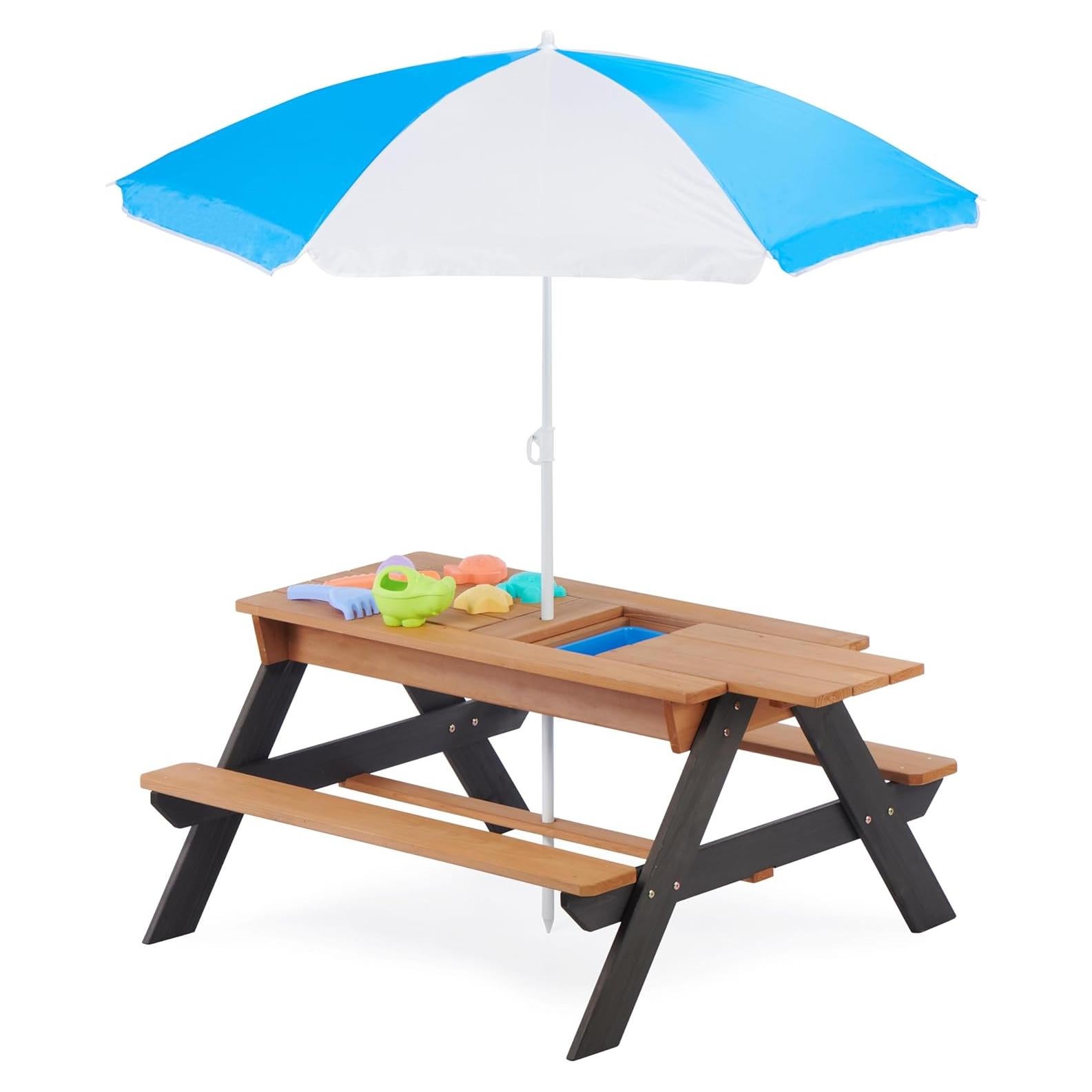 Mesa de Arena y Agua Convertible SoliWood 94x89 cm para Niños