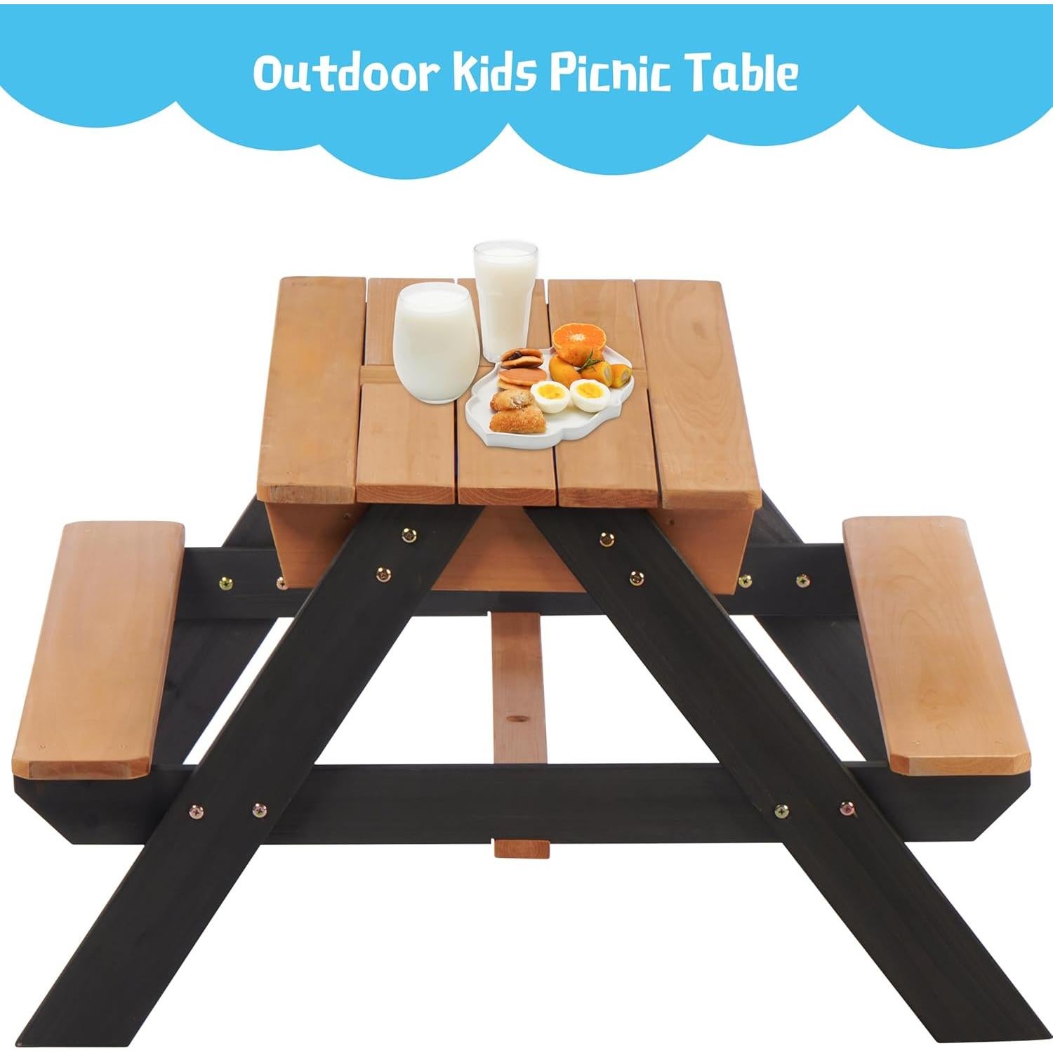 Mesa de Arena y Agua Convertible SoliWood 94x89 cm para Niños