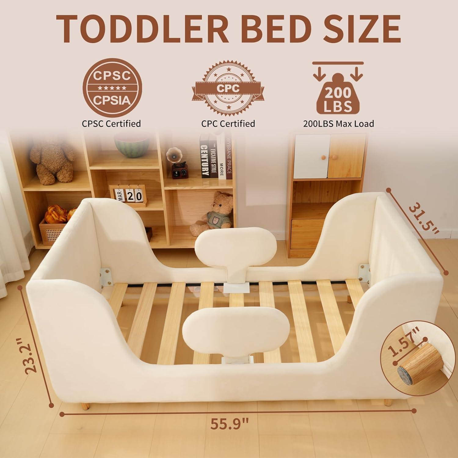 Cama para Niños DoCred - Estructura Baja con Barandillas - 142x80 cm