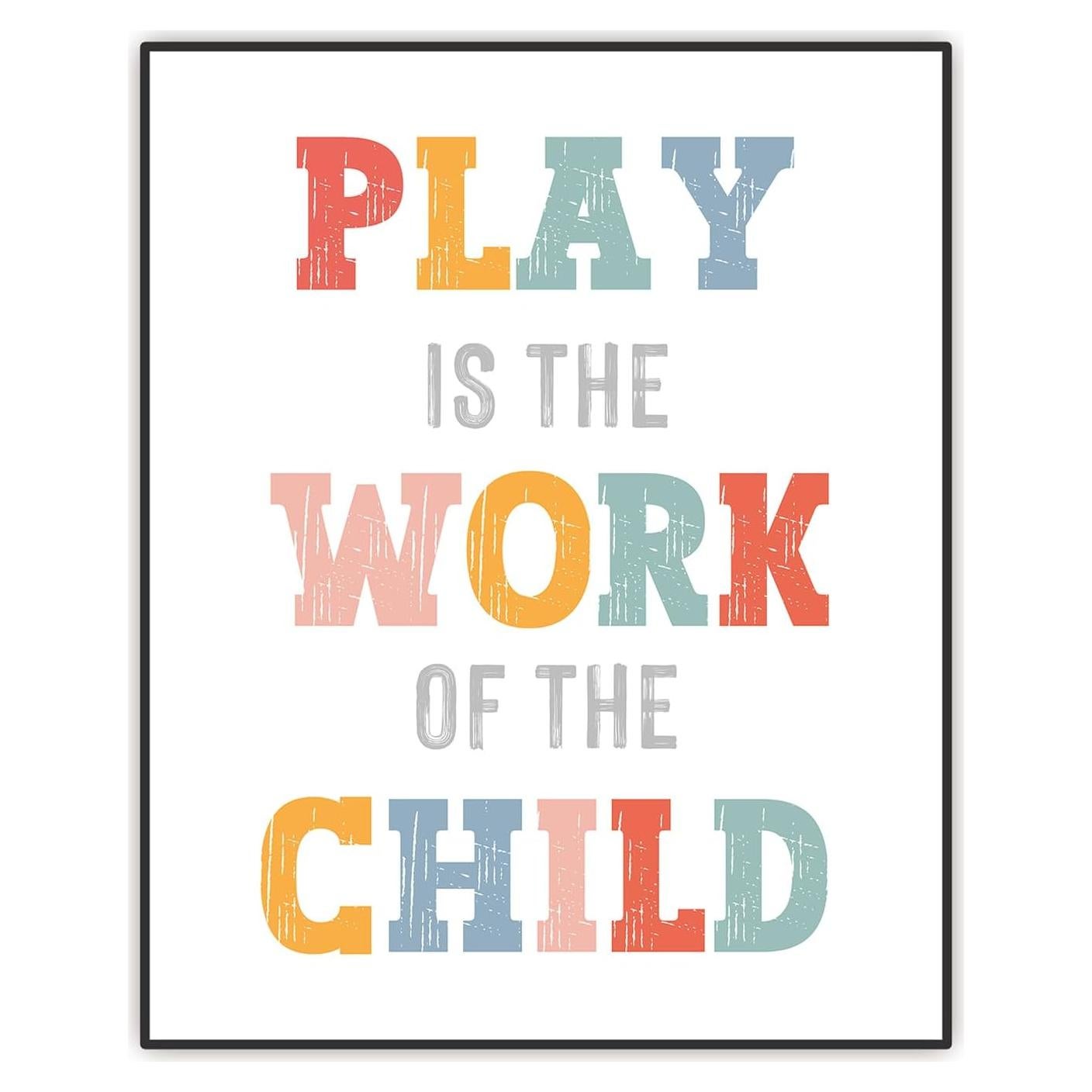 Impresión Artística Montessori 20x25 cm - El Juego es el Trabajo del Niño