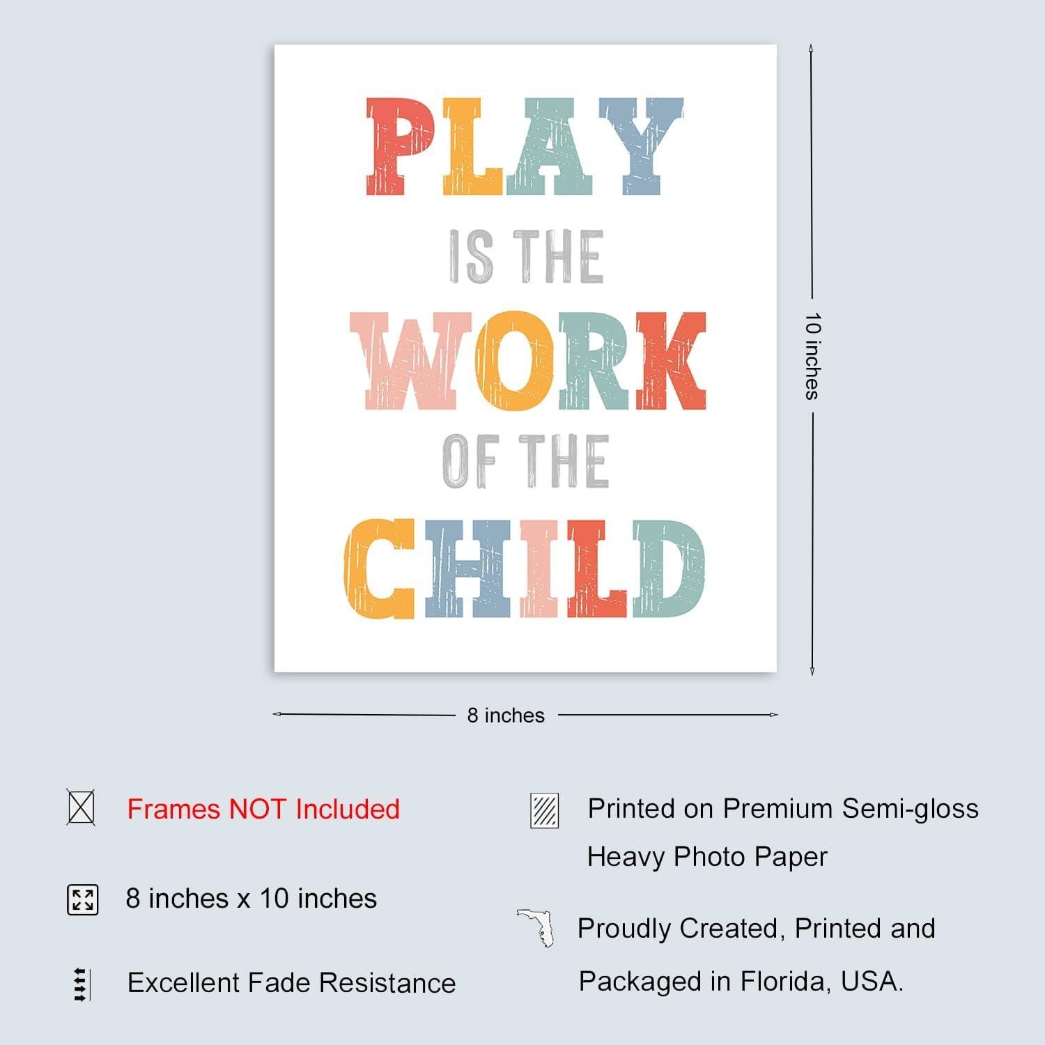 Impresión Artística Montessori 20x25 cm - El Juego es el Trabajo del Niño