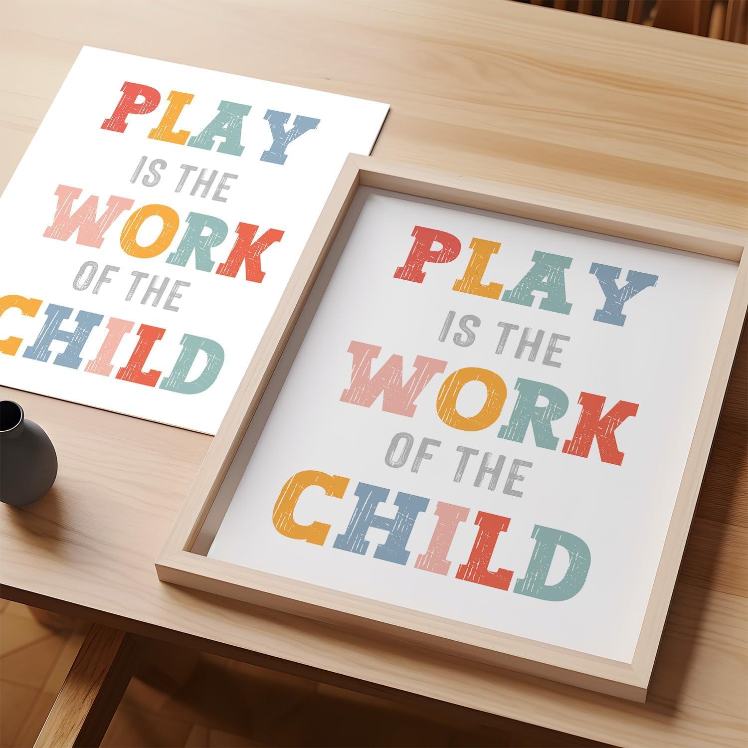 Impresión Artística Montessori 20x25 cm - El Juego es el Trabajo del Niño