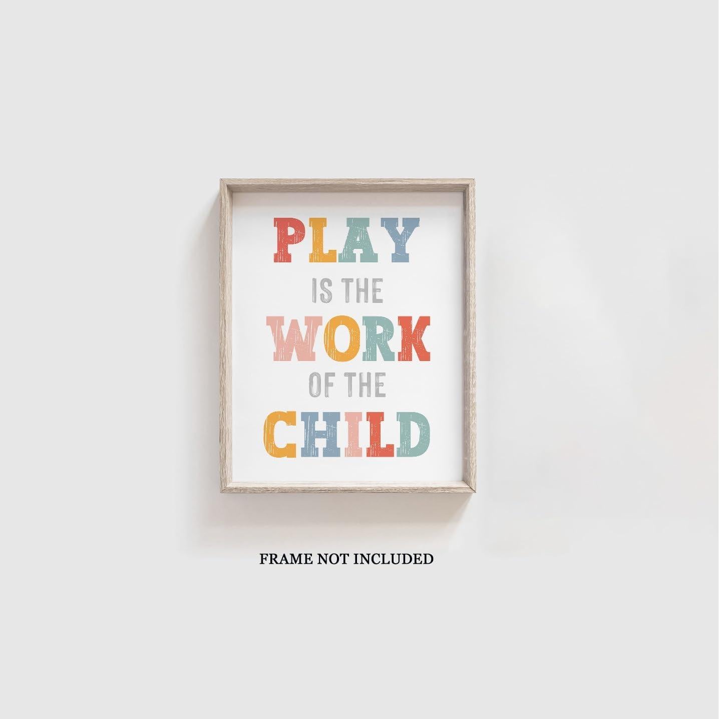 Impresión Artística Montessori 20x25 cm - El Juego es el Trabajo del Niño