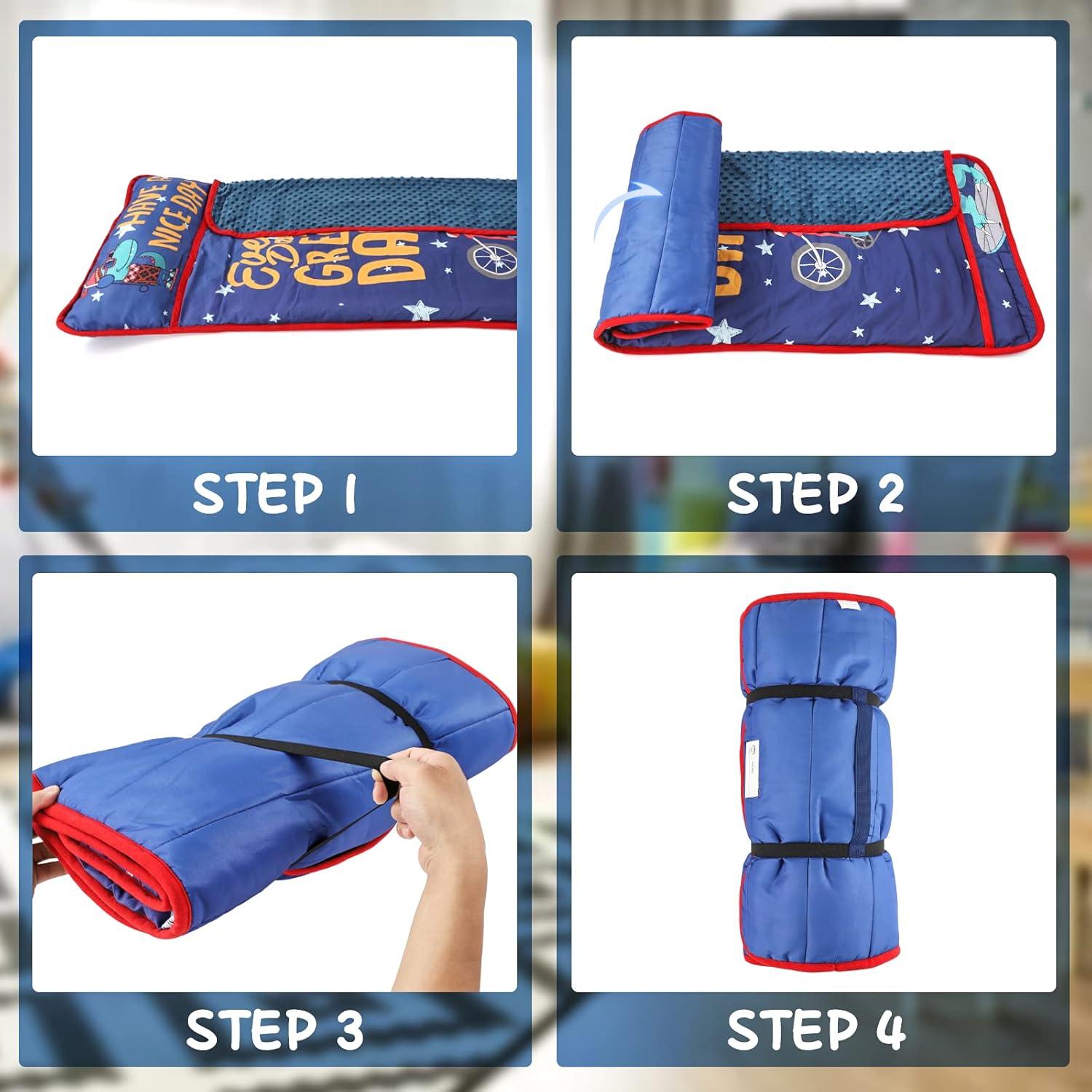 Esteras de Siesta TANOSHII para Niños con Almohada y Manta 135x53cm