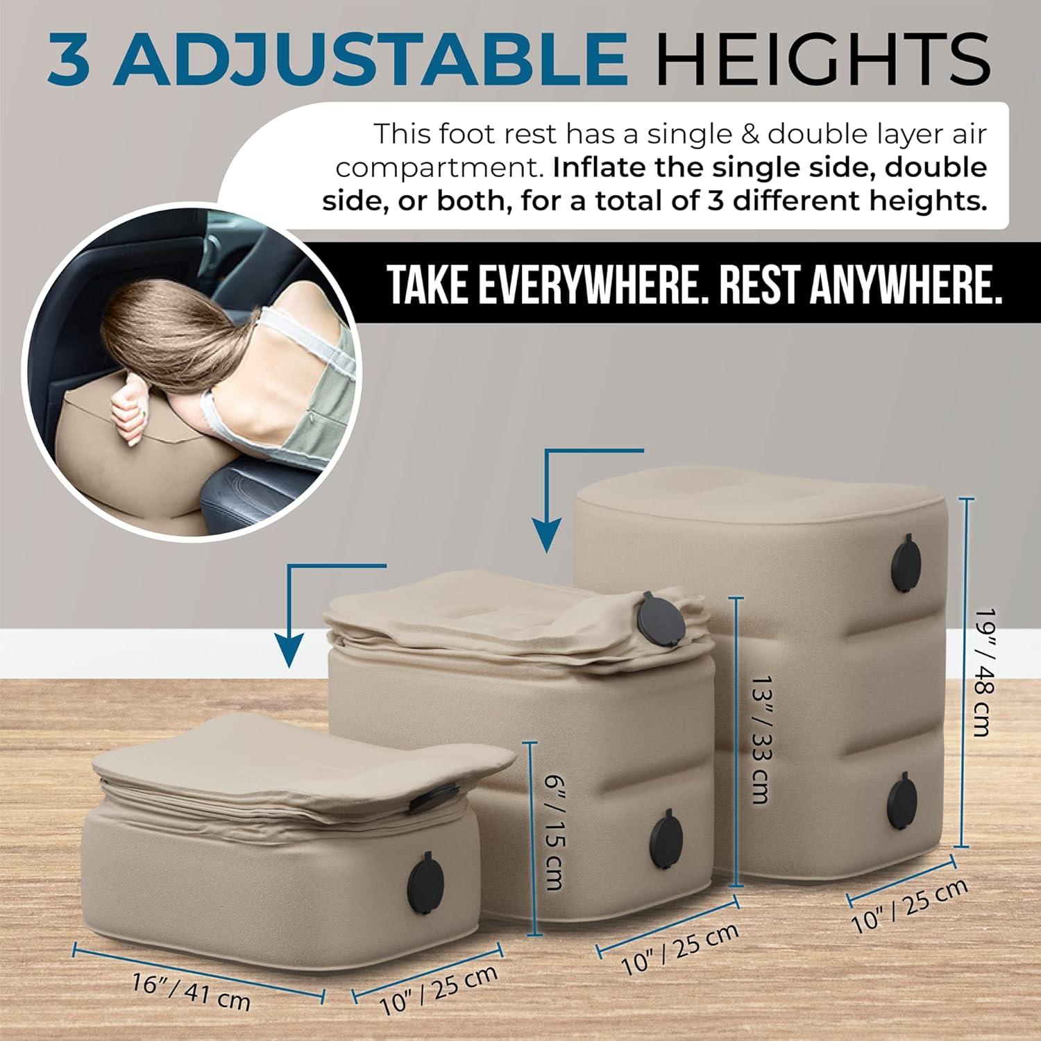 Descanso de pies inflable Aestoria para avión y cama de niño