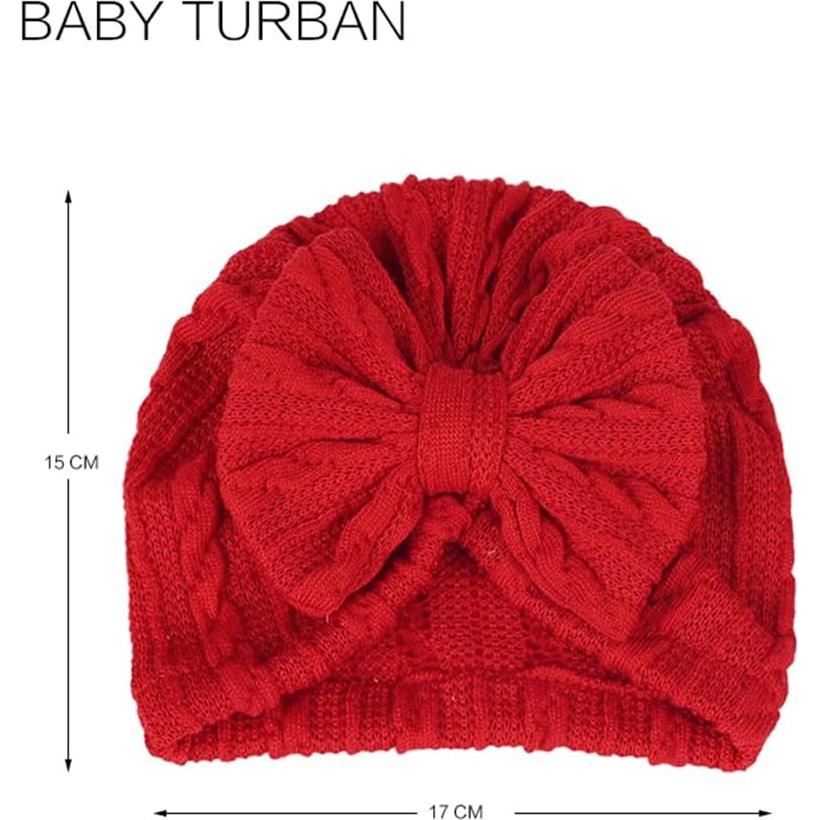 Gorro Beanie para Niñas 0-24 Meses Algodón Lino con Lazo