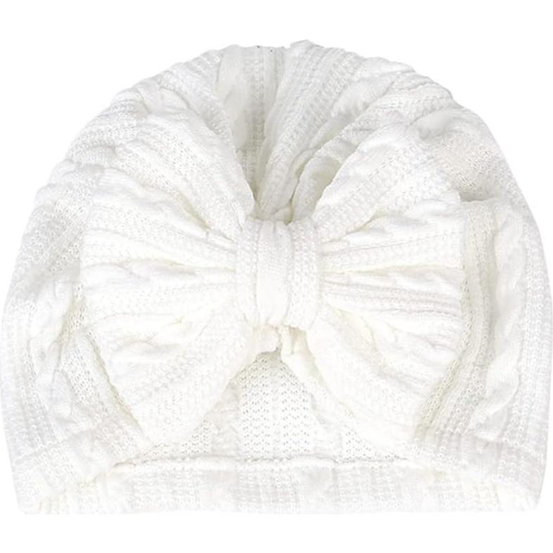 Gorro Beanie para Niñas 0-24 Meses Algodón Lino con Lazo