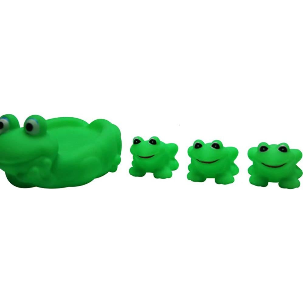 Set de 7 Juguetes de Baño de Ranas para Bebés - Vinilo Verde