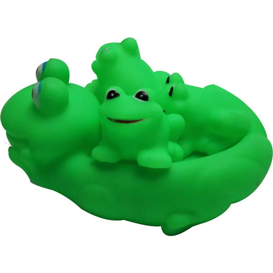 Set de 7 Juguetes de Baño de Ranas para Bebés - Vinilo Verde