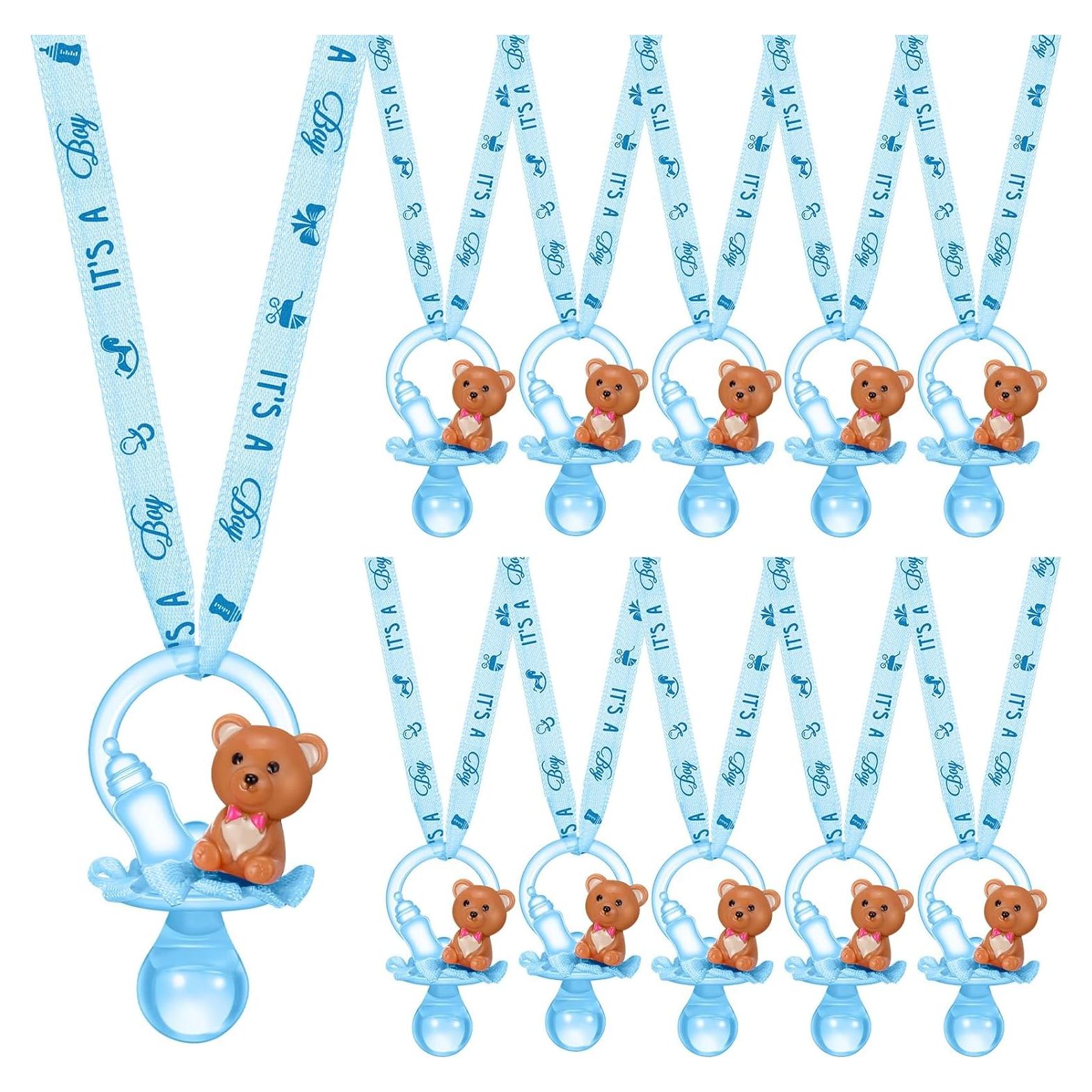 Collar de Chupetes de Bebé Coume 36 Pcs Azul para Baby Shower