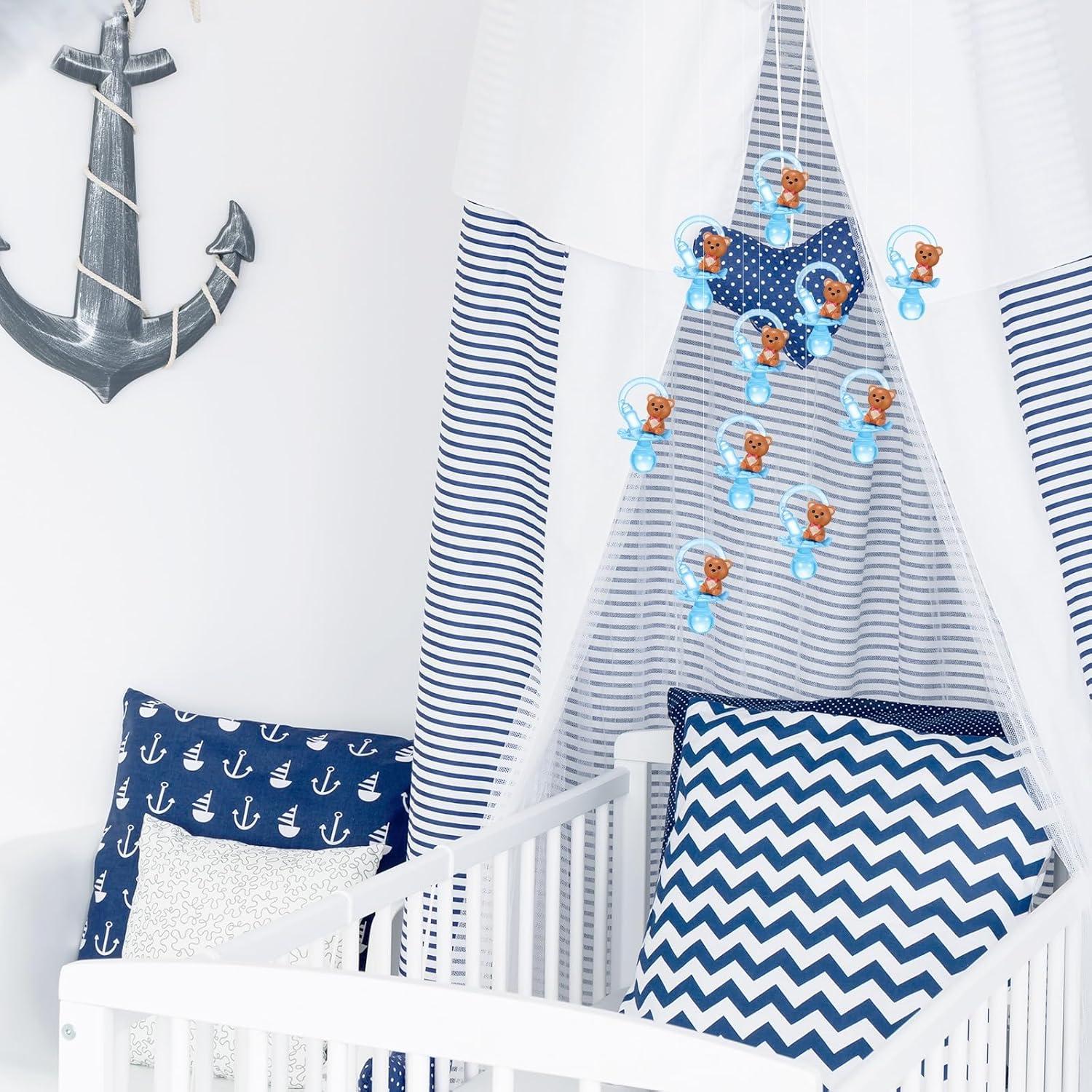 Collar de Chupetes de Bebé Coume 36 Pcs Azul para Baby Shower