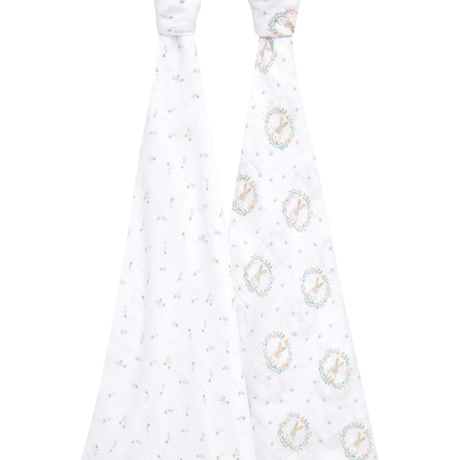 Mantas de Envolver Aden + Anais 2 Paquete Conejitos 111cm