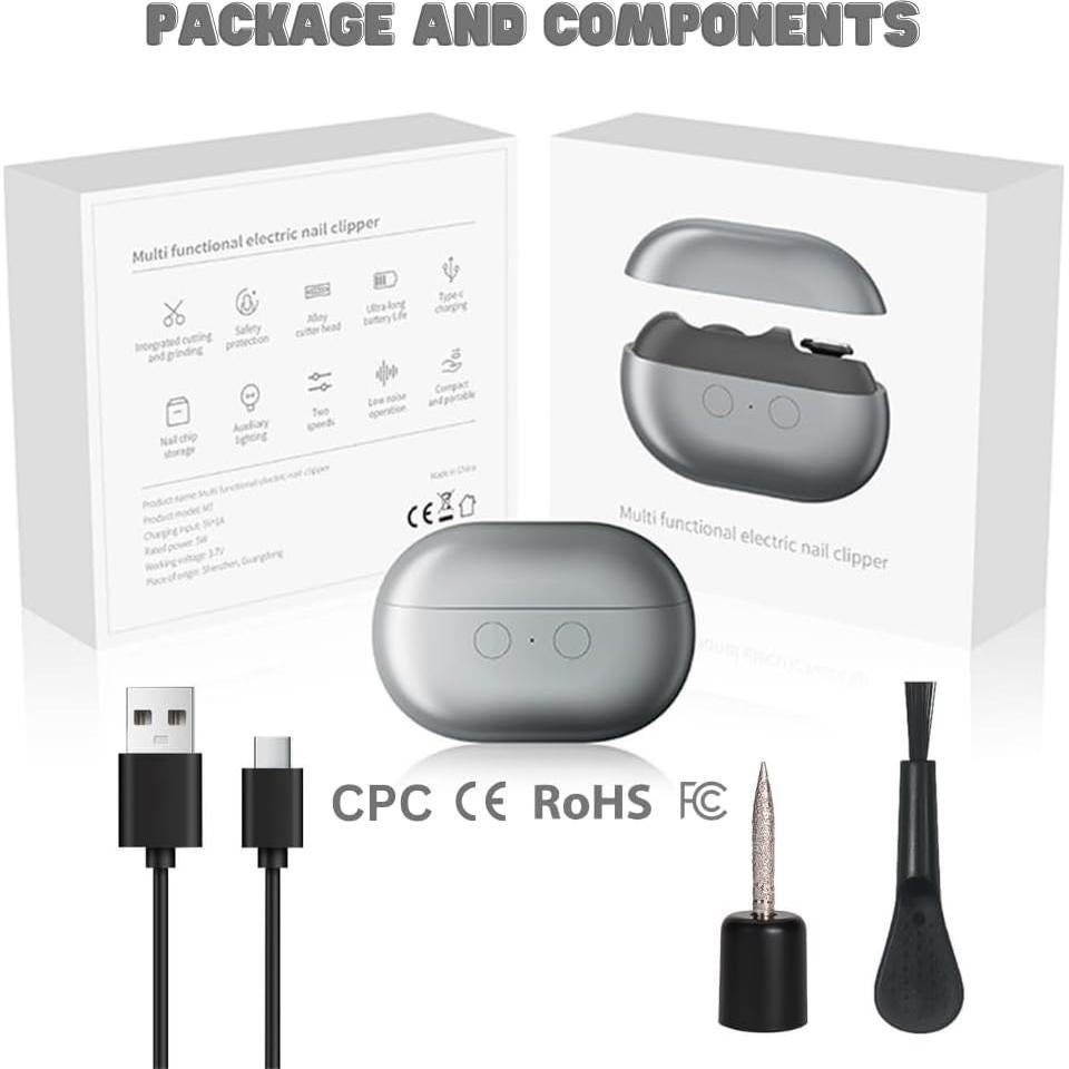 Cortador de Uñas Eléctrico LUFFCABO 3 en 1 con Luz LED