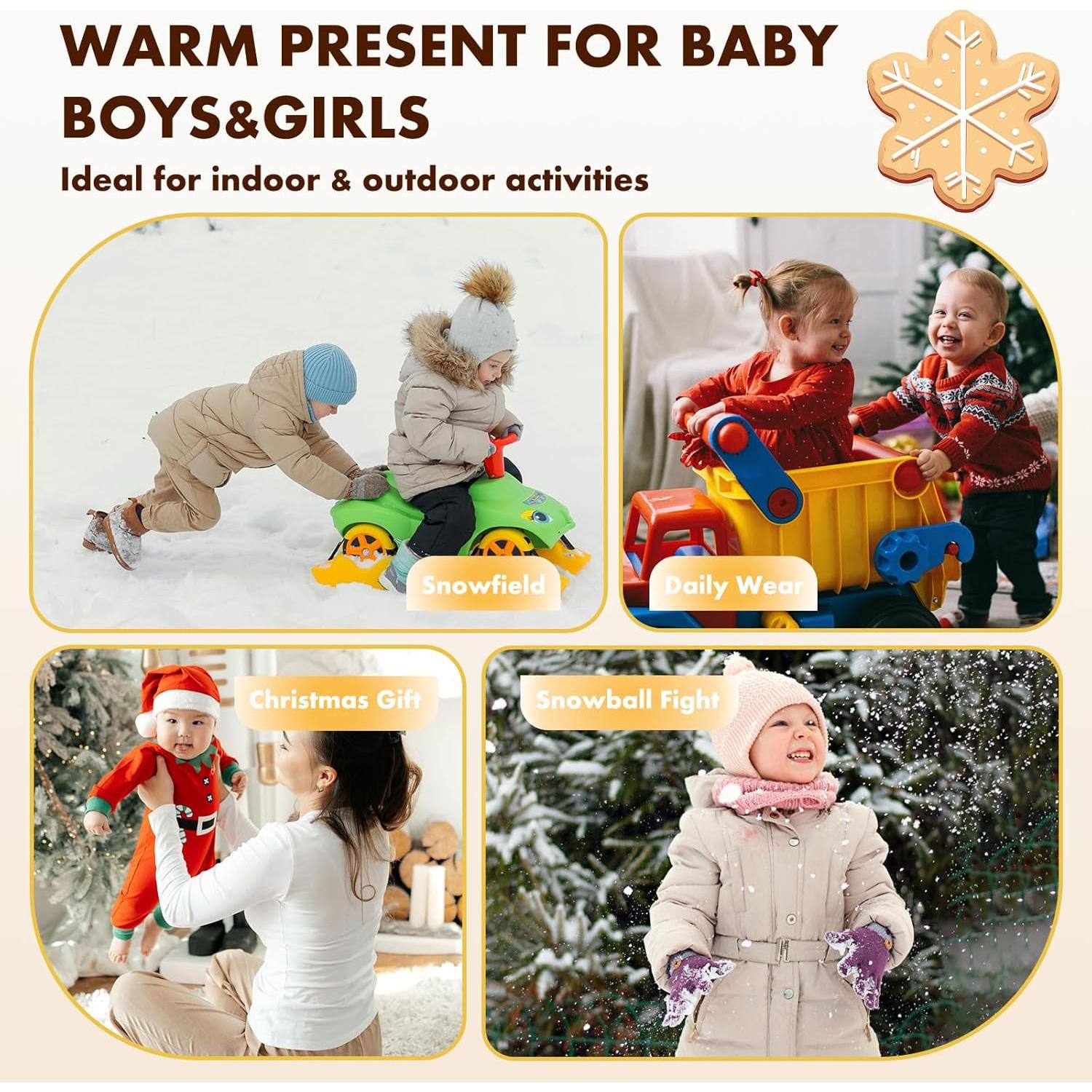 Mitones de Invierno MniJiza para Bebés 6-36M Tejido Elástico