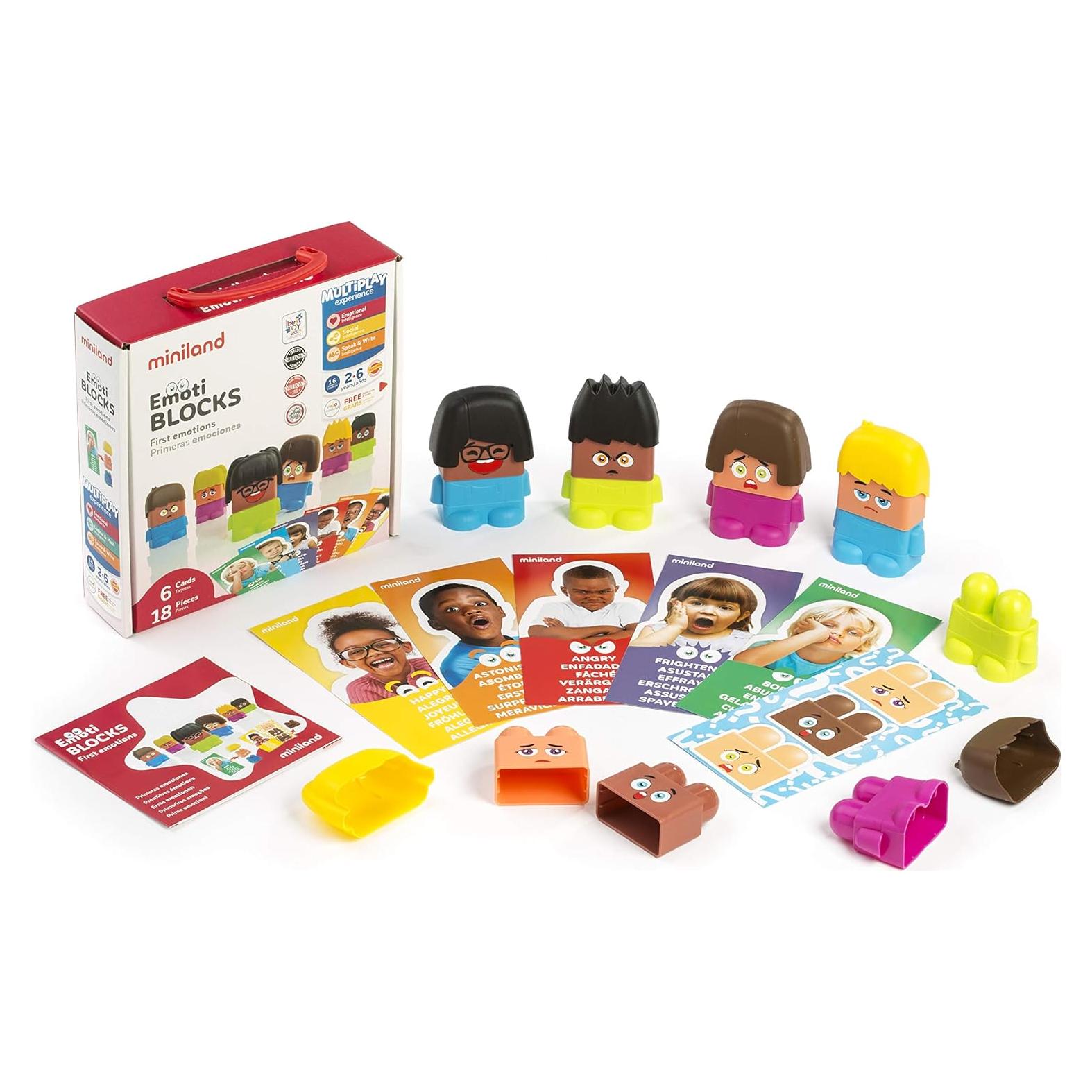 Miniland Emotiblocks Juguete Educativo 2-6 Años 18 Piezas