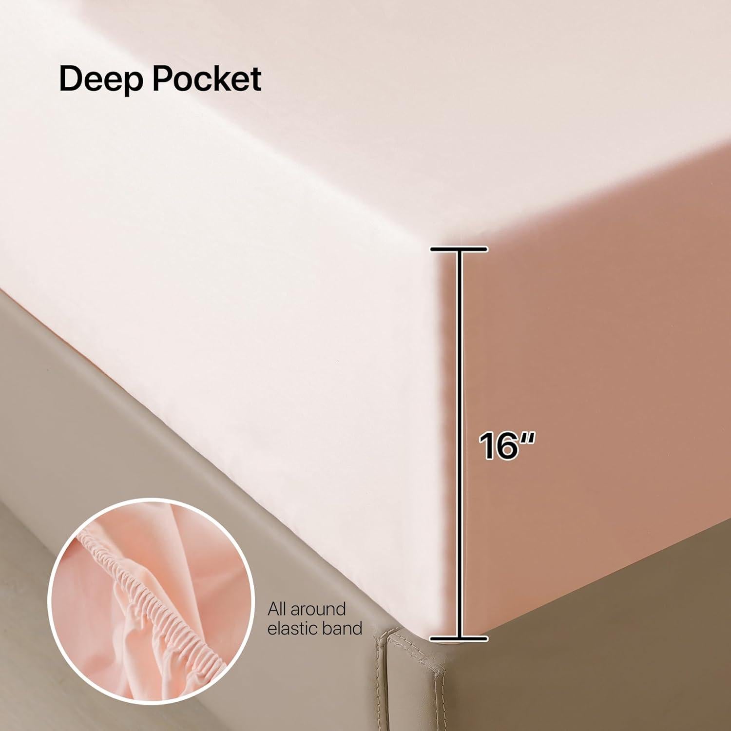 Juego de Sábanas NATUREFIELD Individual 3 Piezas Rayón Bambú