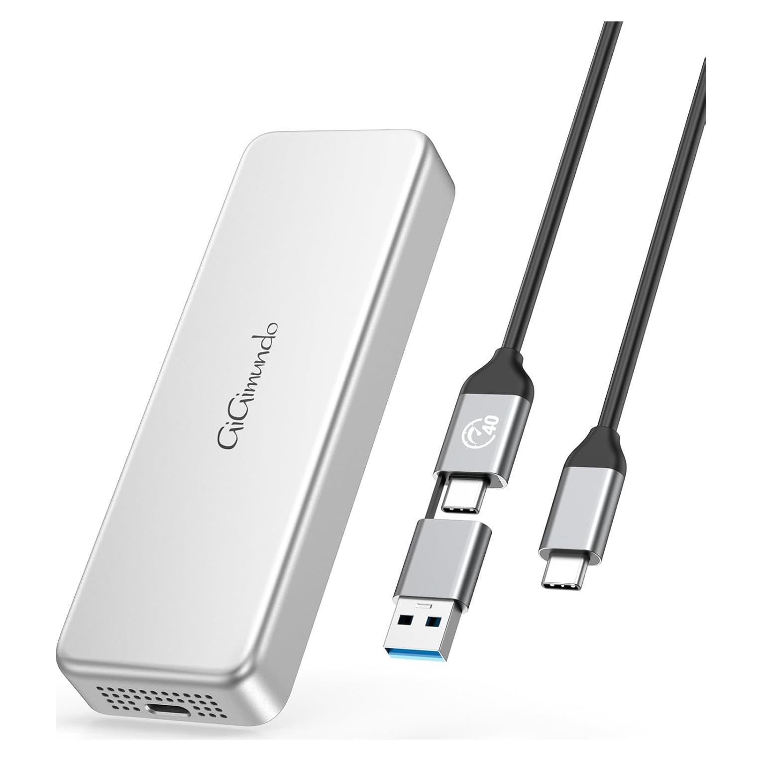 SSD Portátil GiGimundo G40 512GB USB4 40Gbps Aluminio CNC