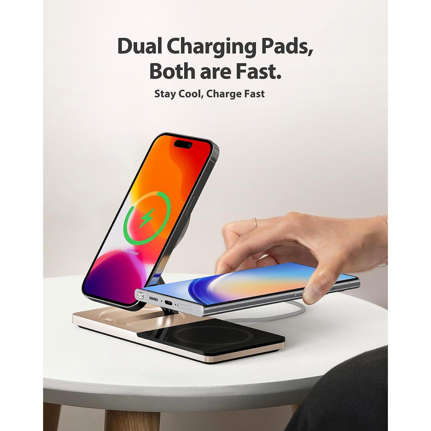 Estación de Carga Inalámbrica ZECHIN 2 en 1 MagSafe para iPhone y AirPods