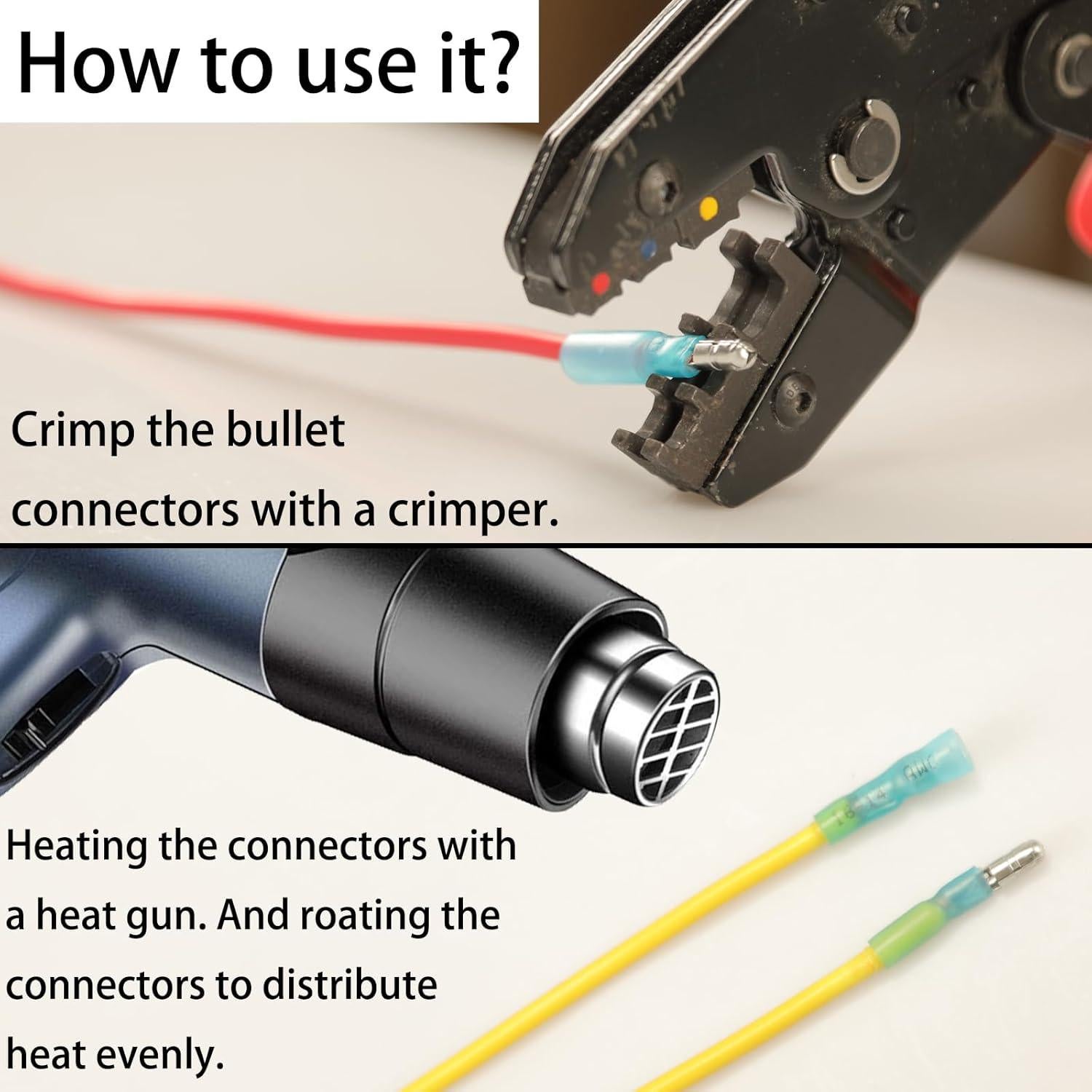 Kit de 110 Conectores de Cable de Bala Termoretráctiles Feggizuli