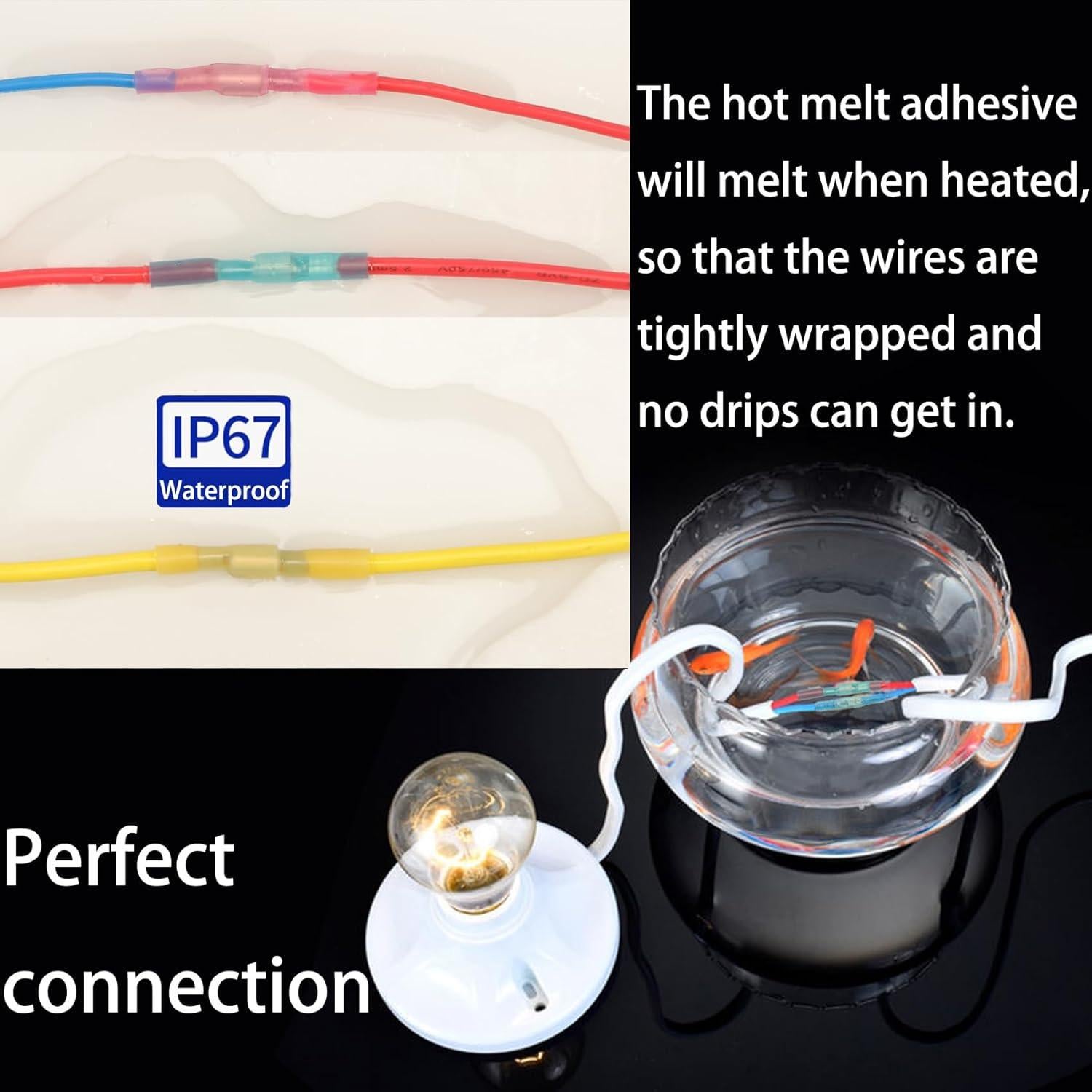 Kit de 110 Conectores de Cable de Bala Termoretráctiles Feggizuli