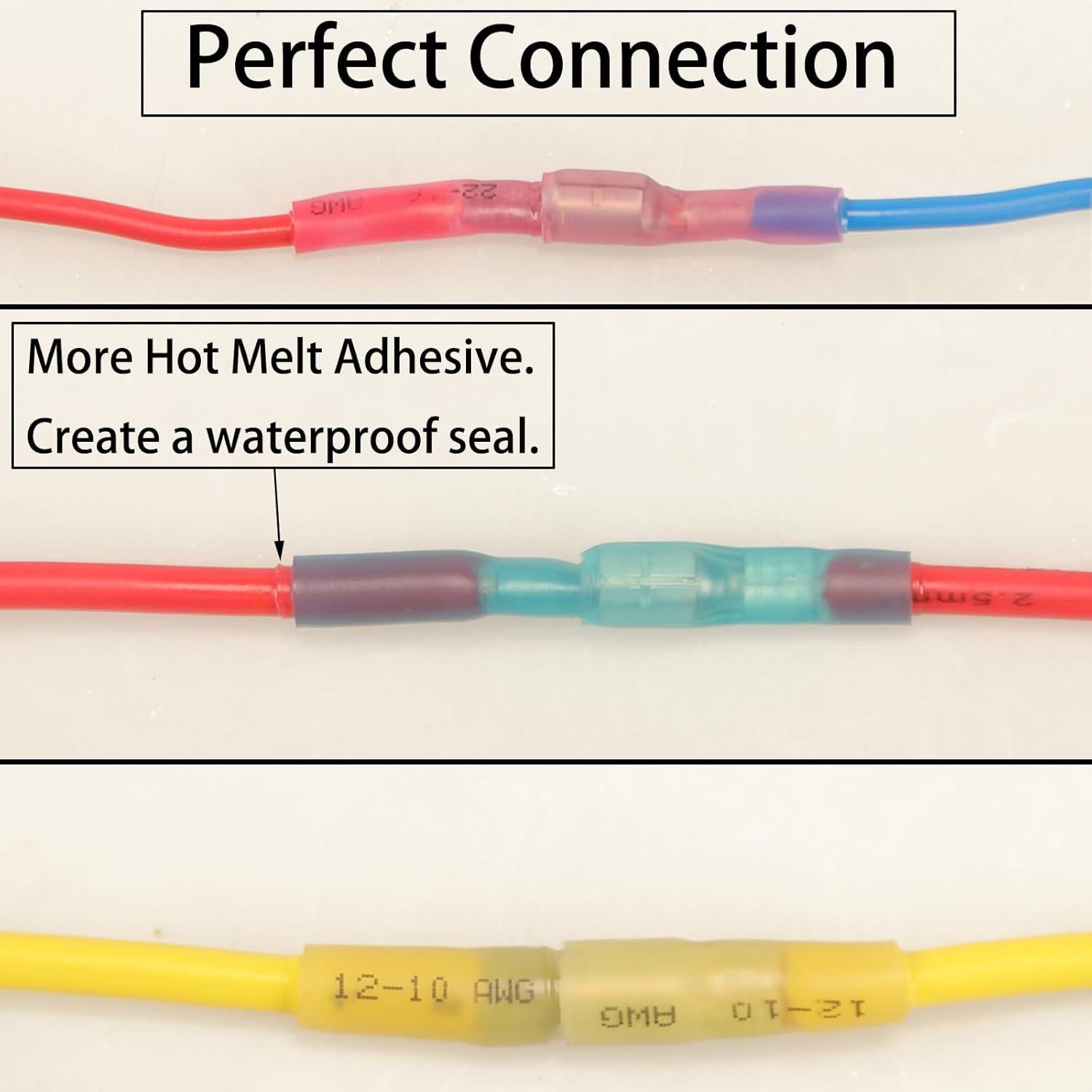 Kit de 110 Conectores de Cable de Bala Termoretráctiles Feggizuli