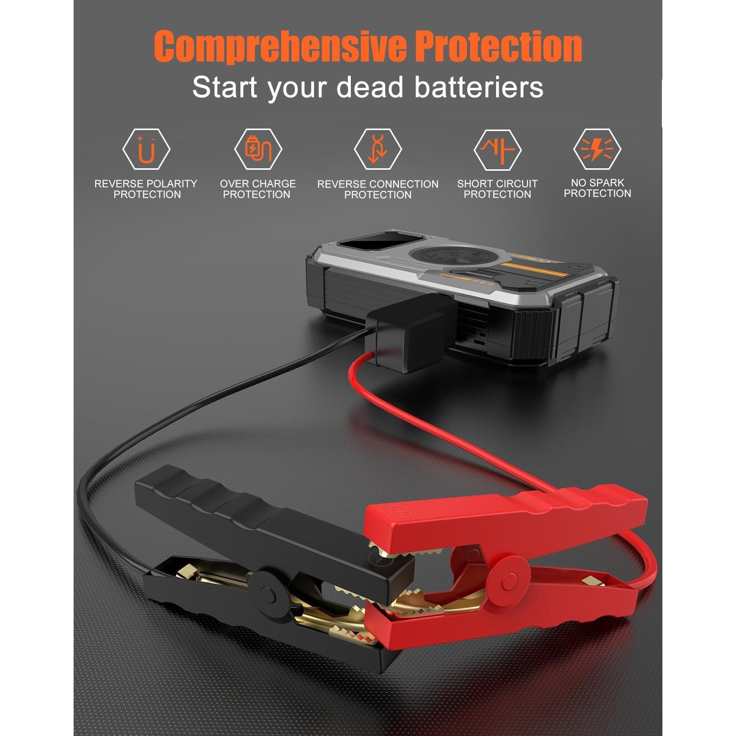 Arrancador de Batería Portátil Eigotrav PD-270 6000A con Compresor