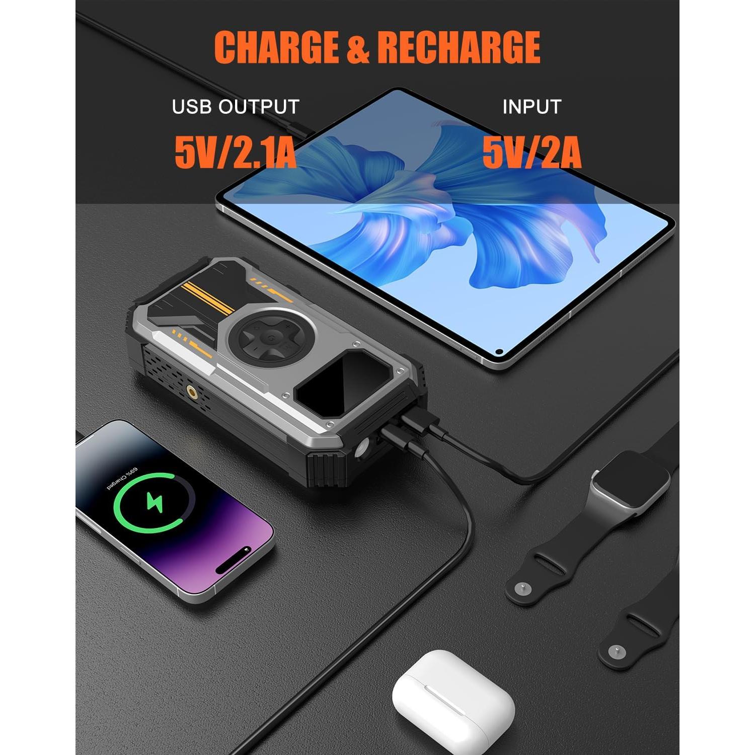 Arrancador de Batería Portátil Eigotrav PD-270 6000A con Compresor