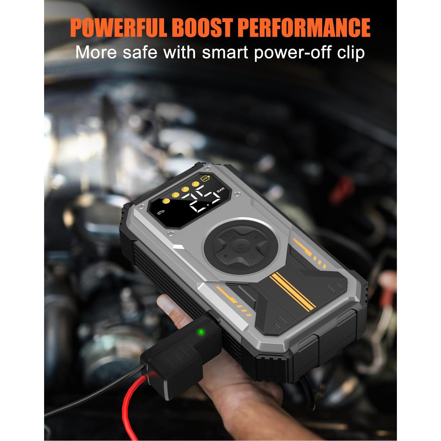 Arrancador de Batería Portátil Eigotrav PD-270 6000A con Compresor