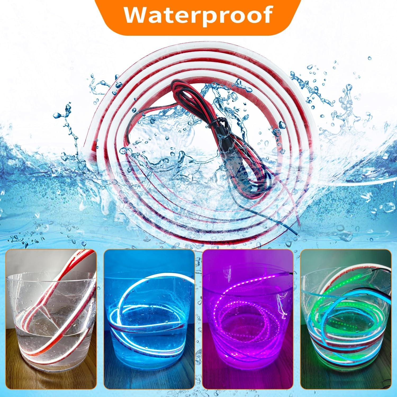 Tira de luz LED Ailinge 177.8 cm Azul Hielo impermeable