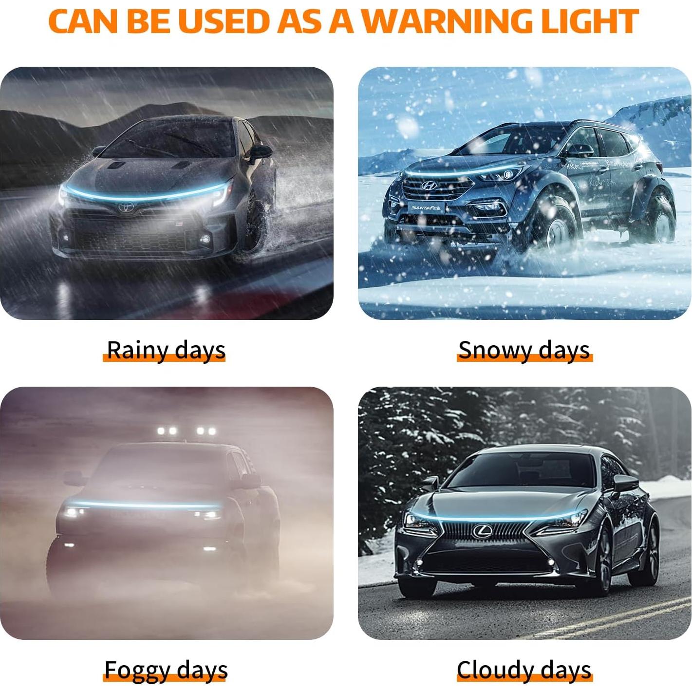 Tira de luz LED Ailinge 177.8 cm Azul Hielo impermeable