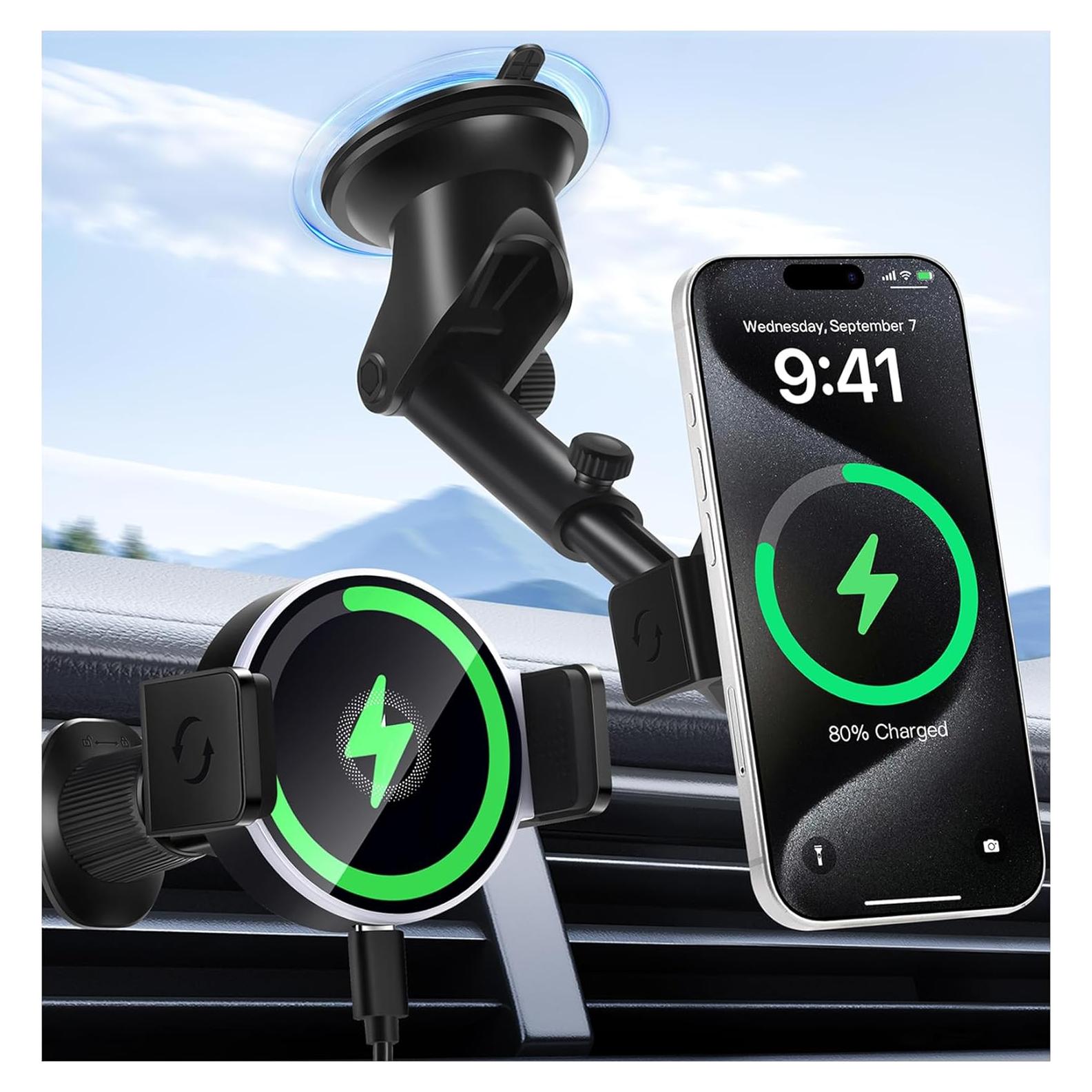 Cargador Inalámbrico Rápido MagSafe 15W MOSTY para iPhone y Samsung