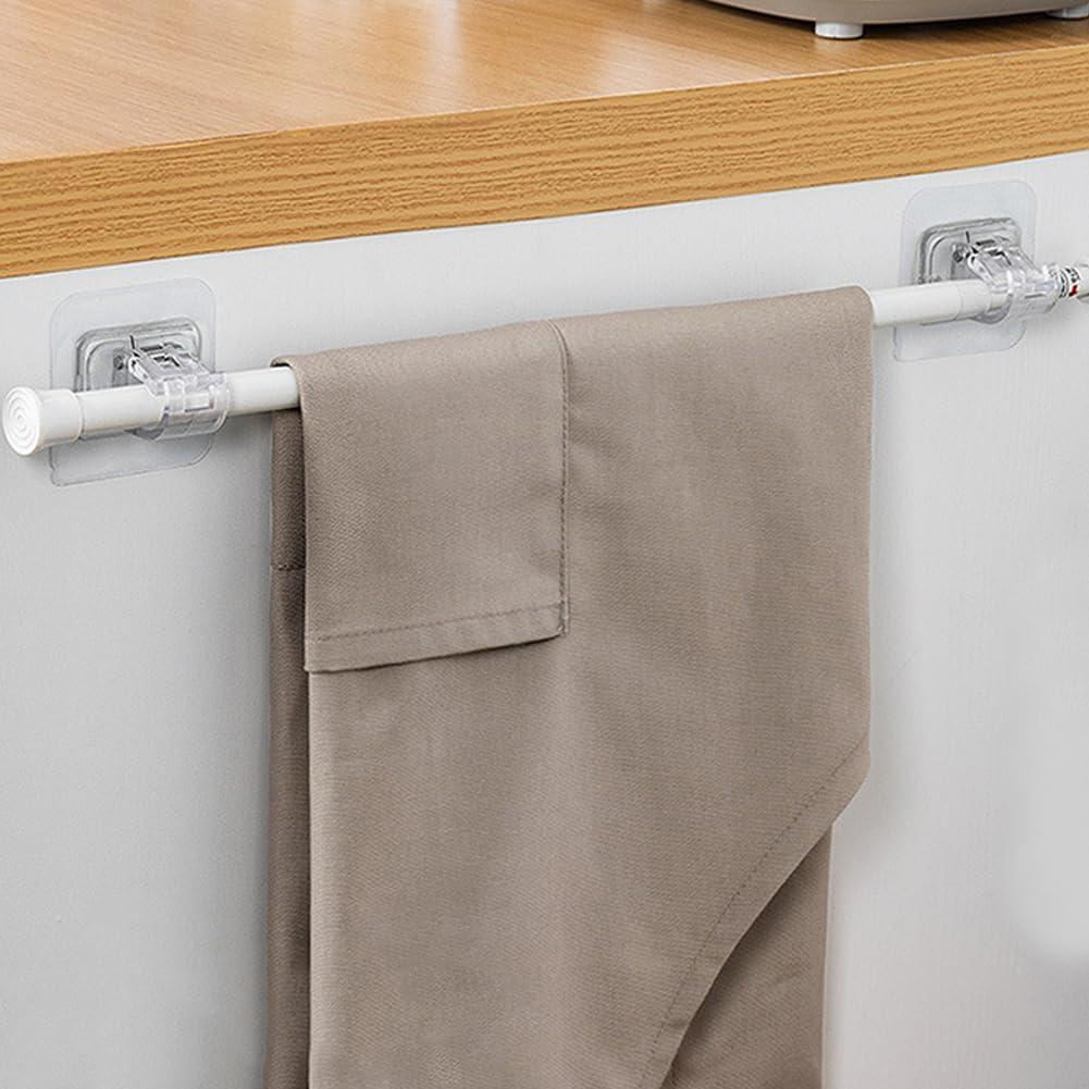 Soporte de Barra de Cortina Faddare 8 Pcs Adhesivos Transparentes