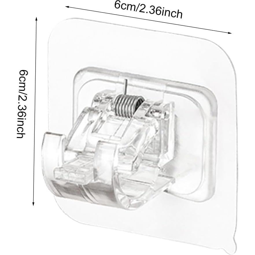Soporte de Barra de Cortina Faddare 8 Pcs Adhesivos Transparentes