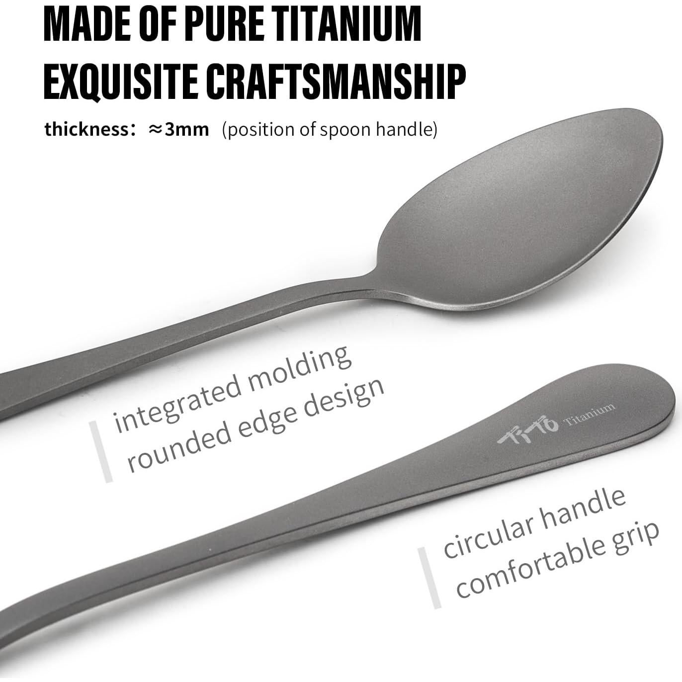 Juego de Cubiertos de Titanio TiTo - Tenedor y Cuchara 2 Pcs