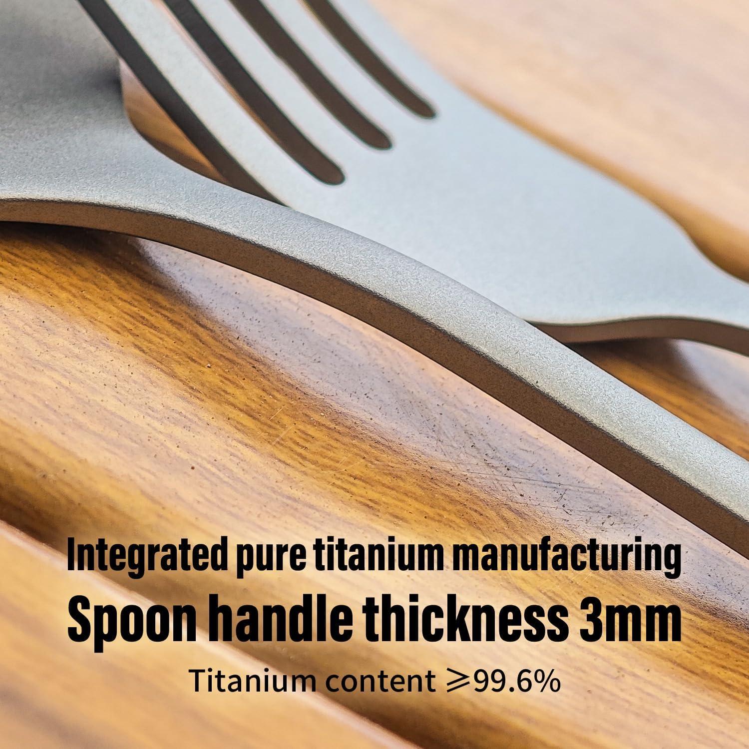 Juego de Cubiertos de Titanio TiTo - Tenedor y Cuchara 2 Pcs