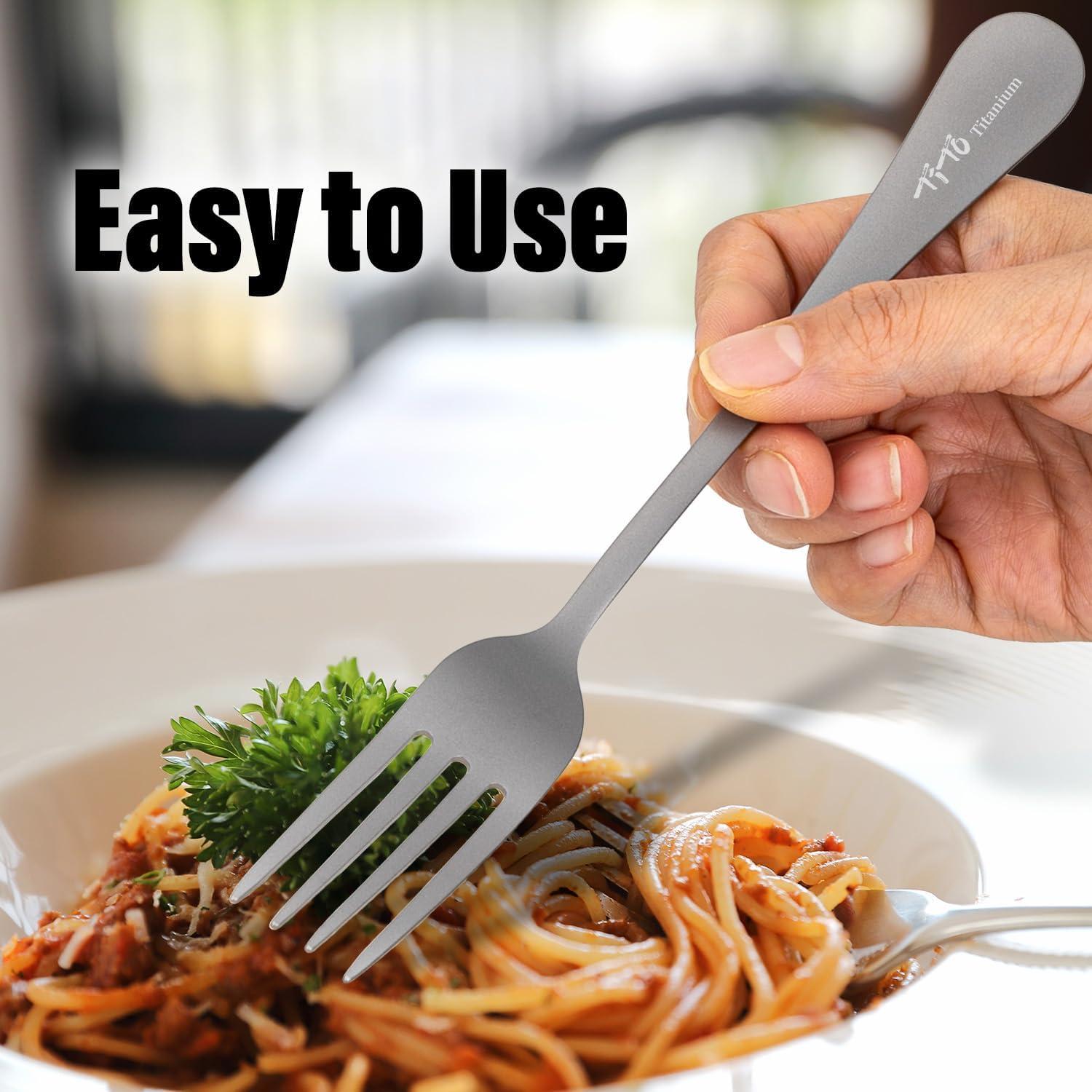 Juego de Cubiertos de Titanio TiTo - Tenedor y Cuchara 2 Pcs