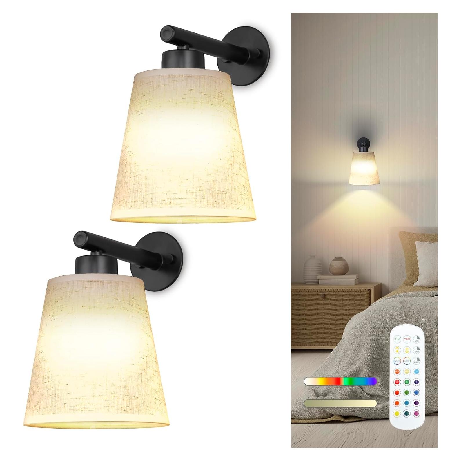 Juego de 2 Apliques de Pared Inalámbricos Maooght LED RGB