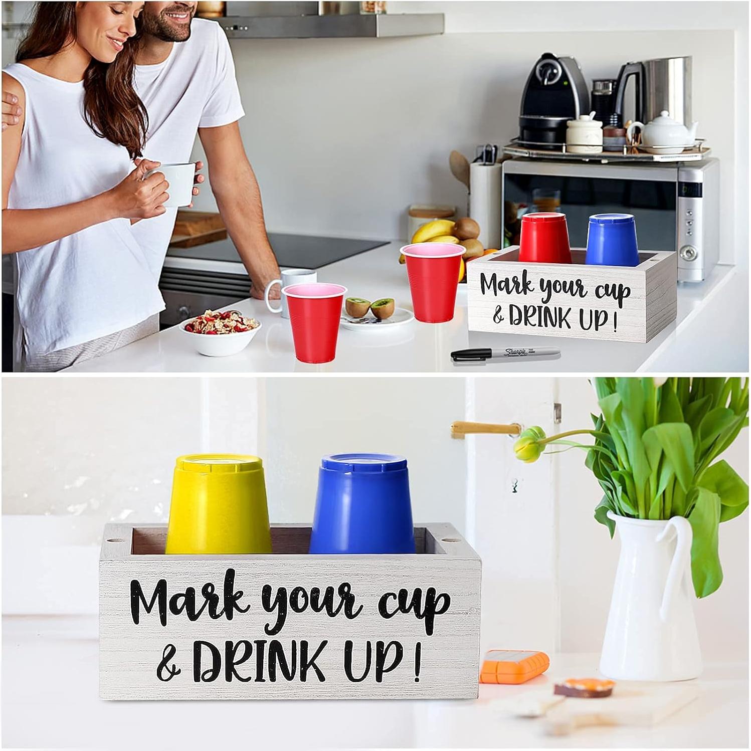 Soporte Doble de Tazas Vintage KarNeey 8.89x14.61 cm Blanco