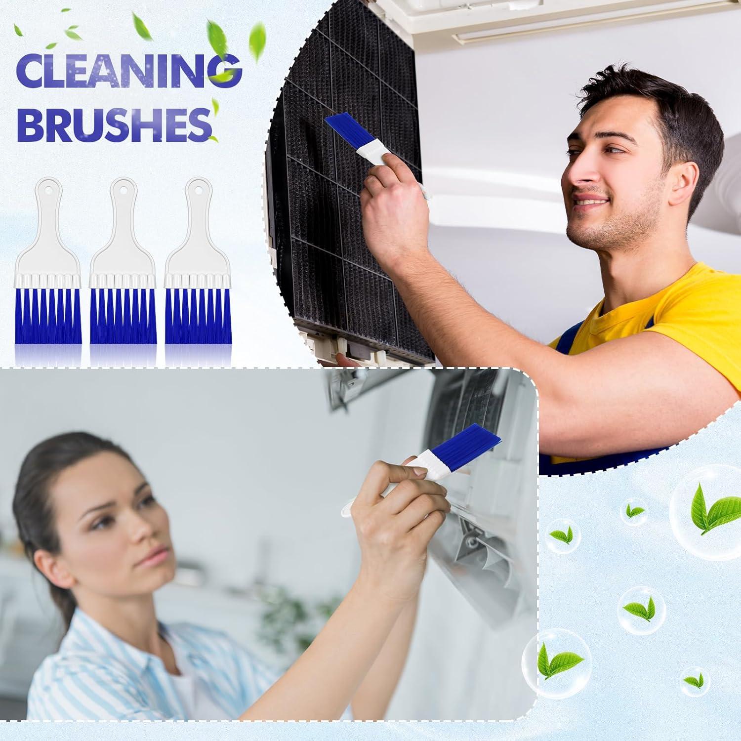 Boao 6 Cepillos de Limpieza para Aire Acondicionado Azul