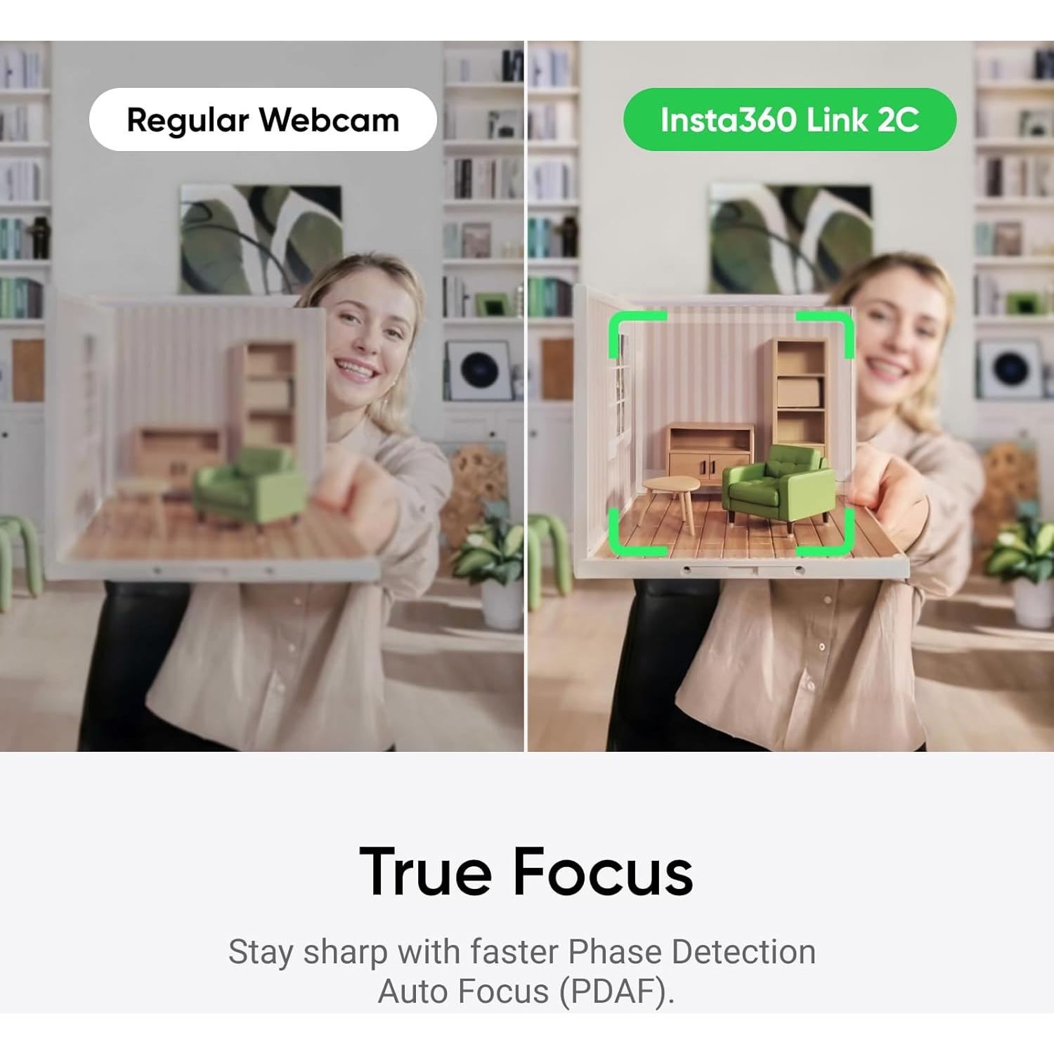 Webcam 4K Insta360 Link 2C - Enfoque Automático, HDR, AI