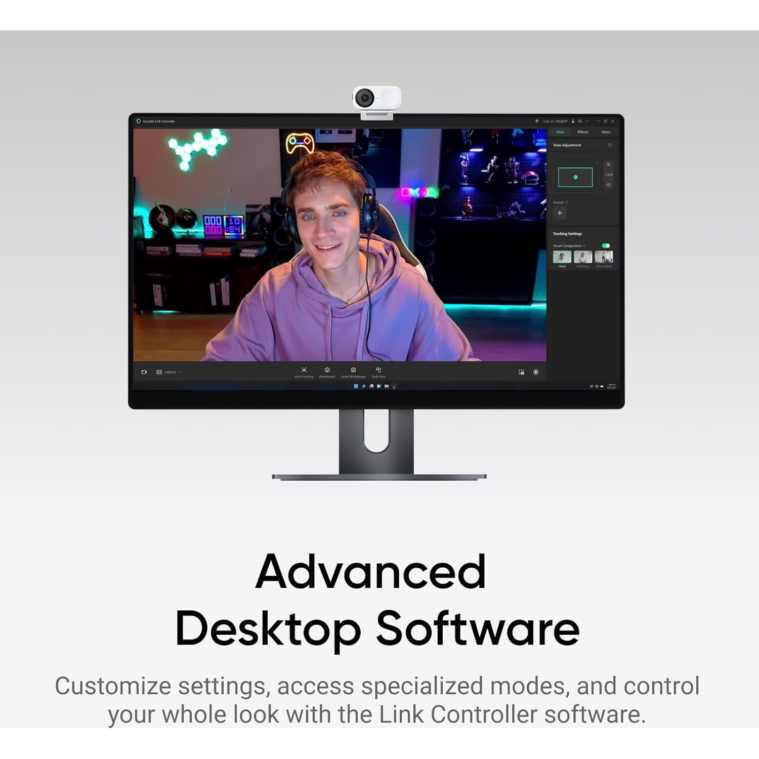 Webcam 4K Insta360 Link 2C - Enfoque Automático, HDR, AI