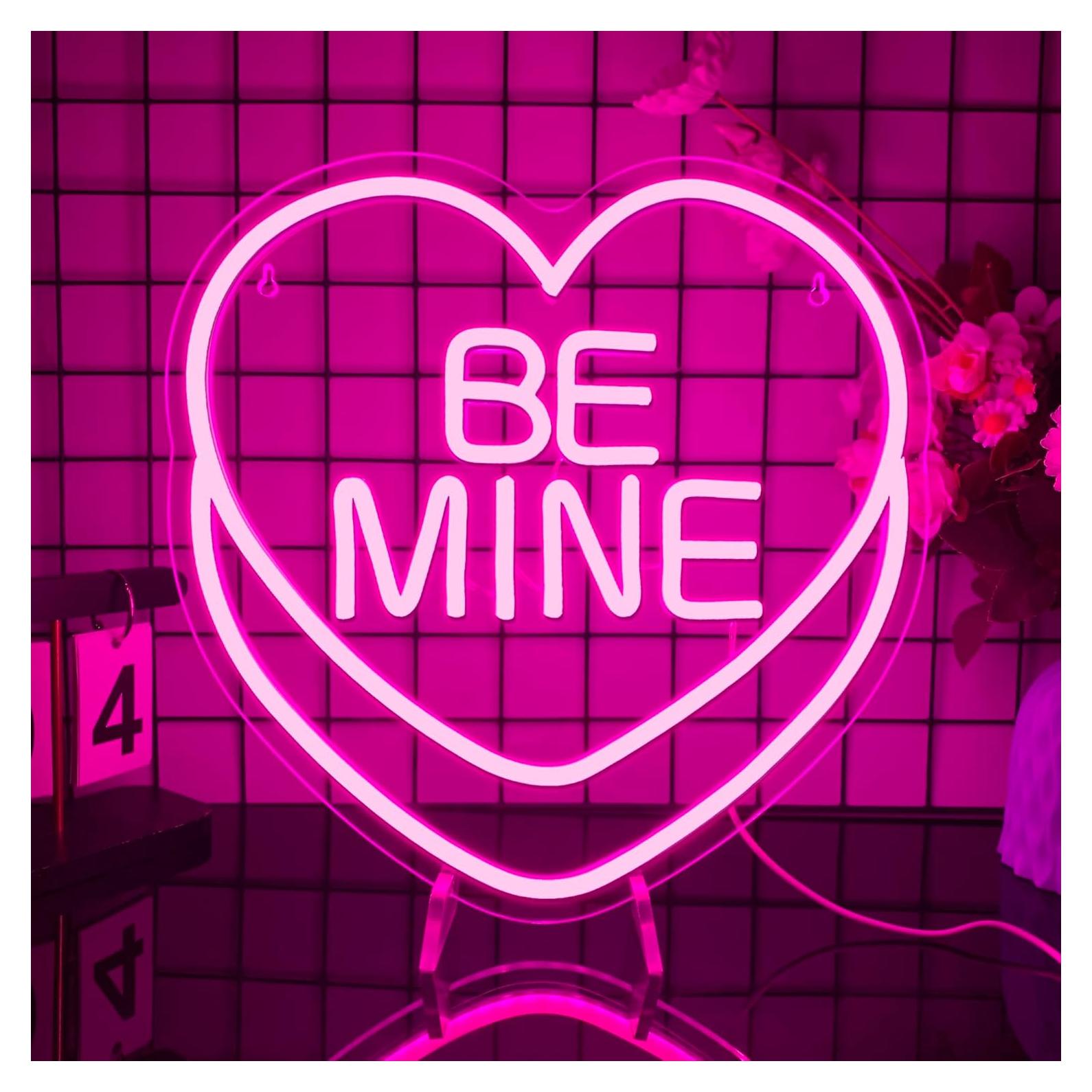 Letrero de Neón Corazón 'Se Mine' 30x30 cm LED Manimo