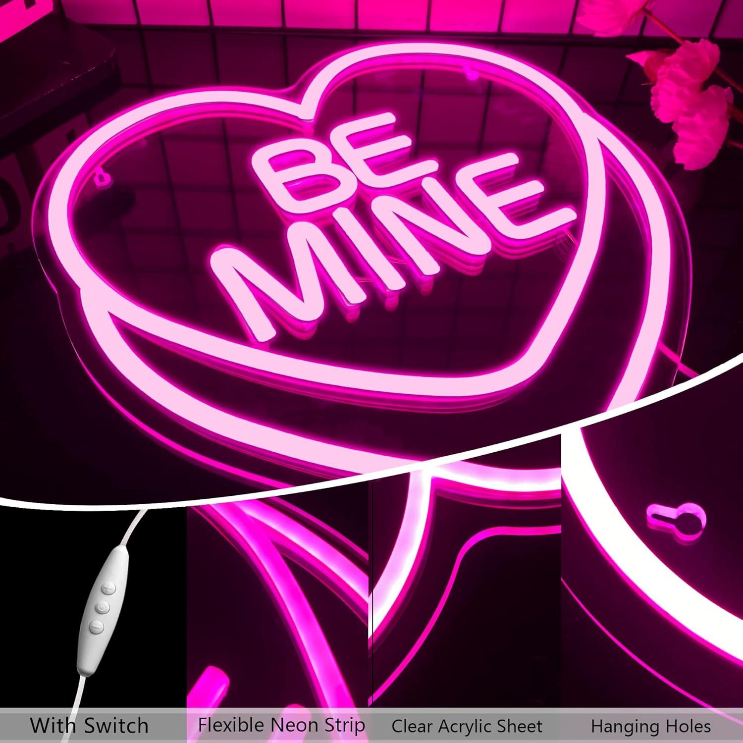 Letrero de Neón Corazón 'Se Mine' 30x30 cm LED Manimo